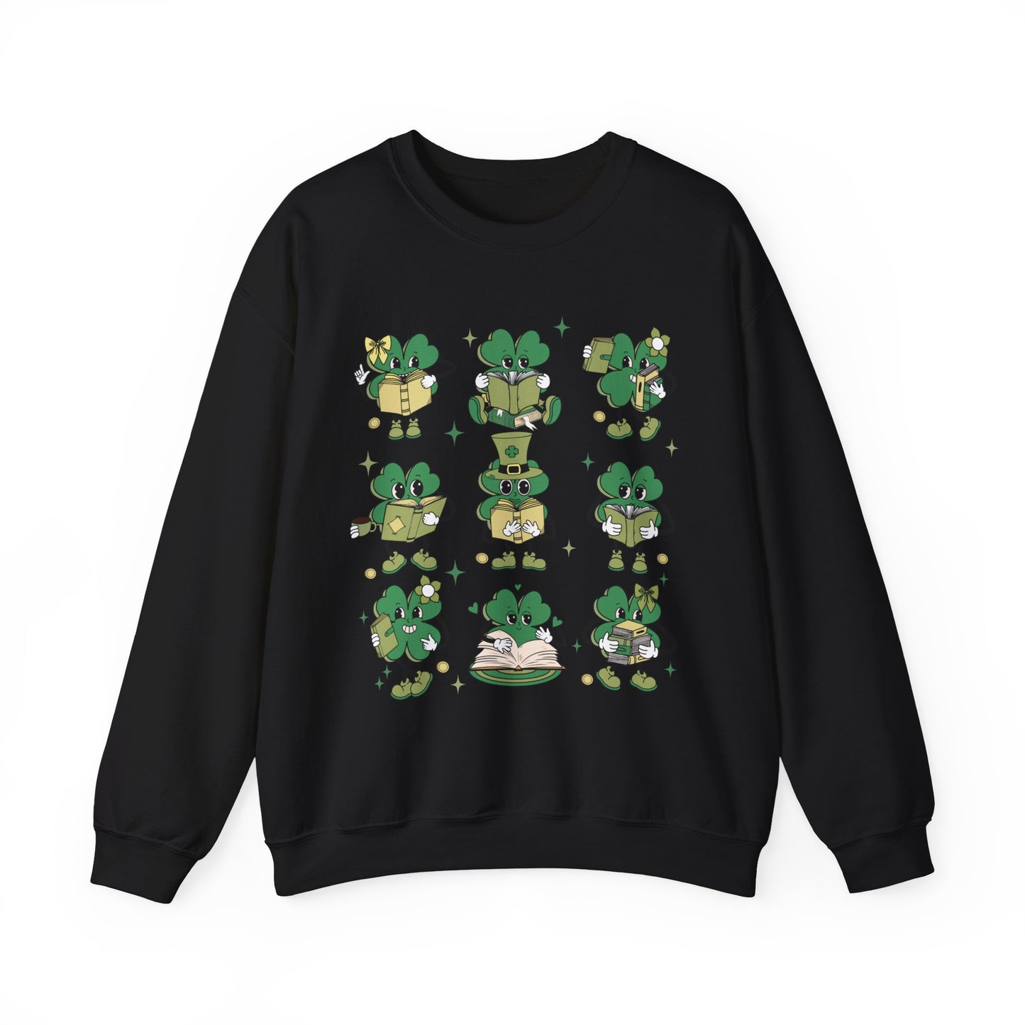 Shamrocks Reading Teacher and Book Lover St. Patrick's Day Unisex Crewneck Sweatshirt