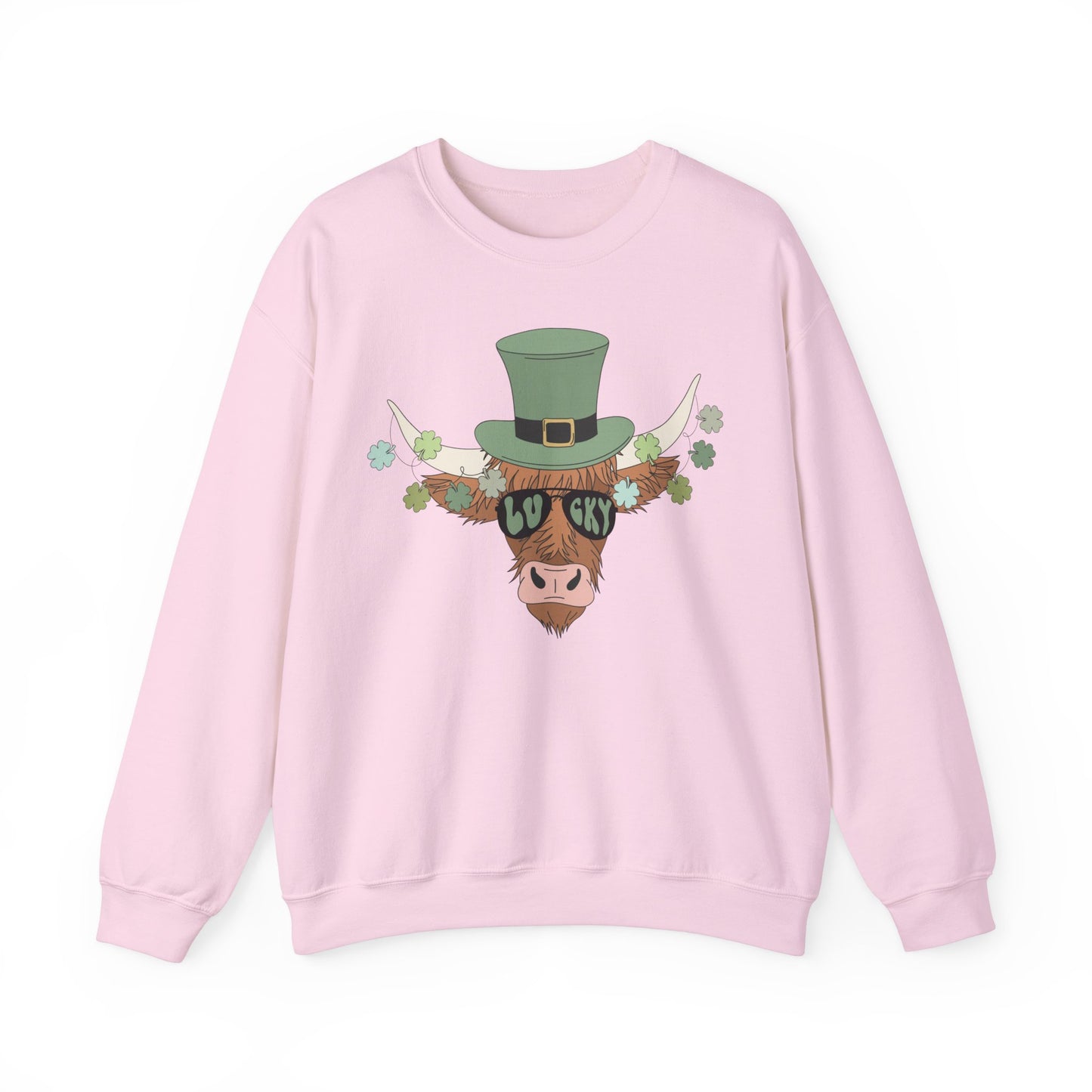 Highland Cow Lover St. Patricks Unisex Crewneck Sweatshirt