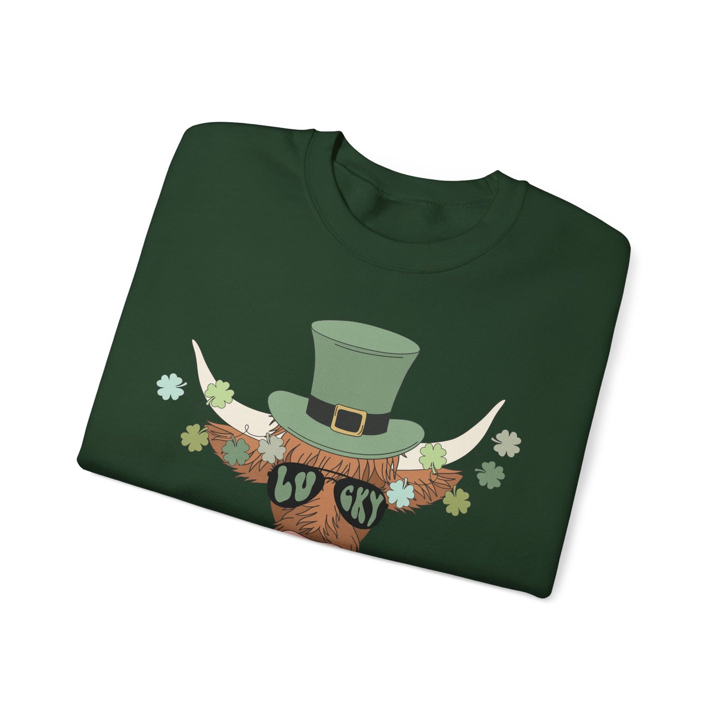 Highland Cow Lover St. Patricks Unisex Crewneck Sweatshirt