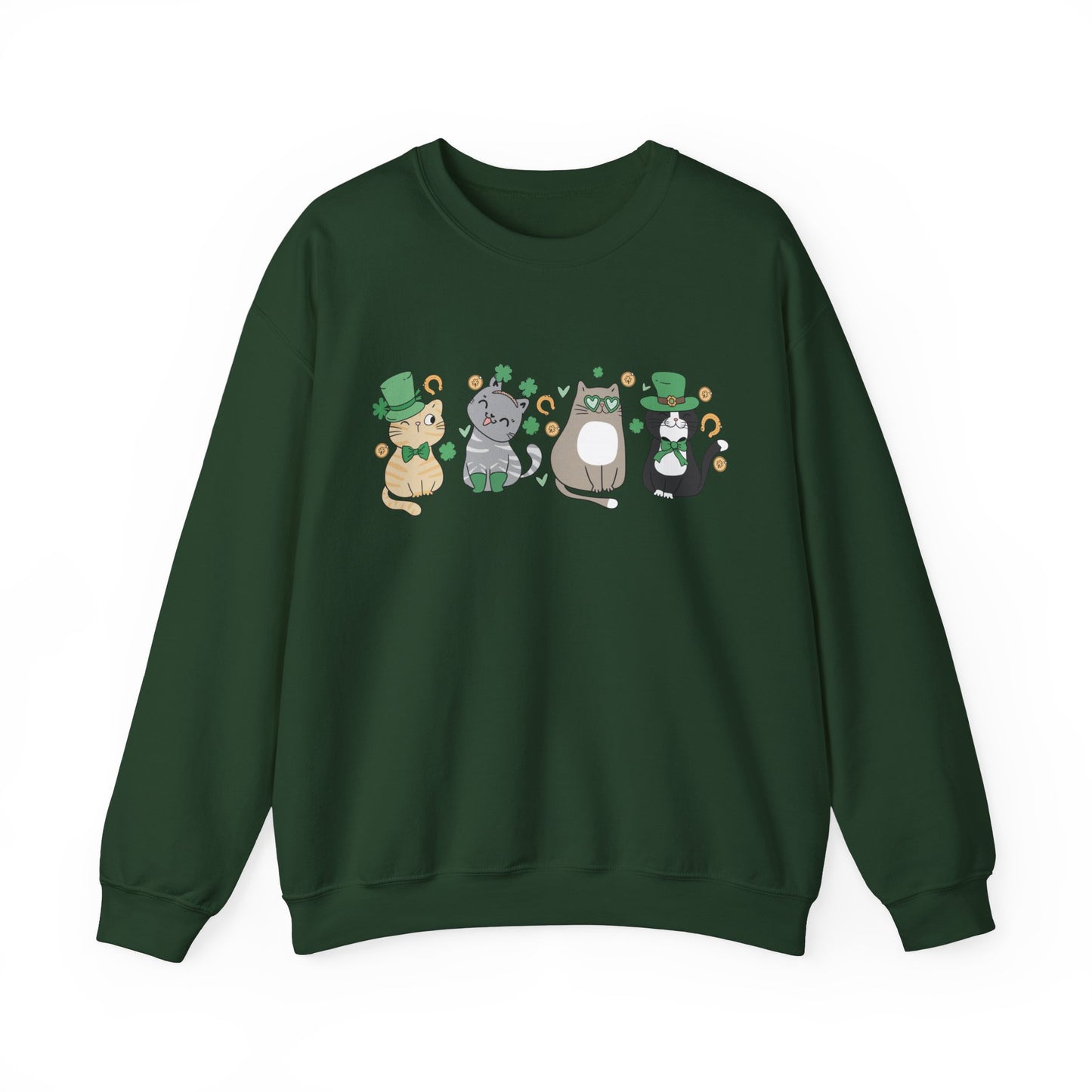 Cat Lover St. Patrick's Day Unisex Crewneck Sweatshirt