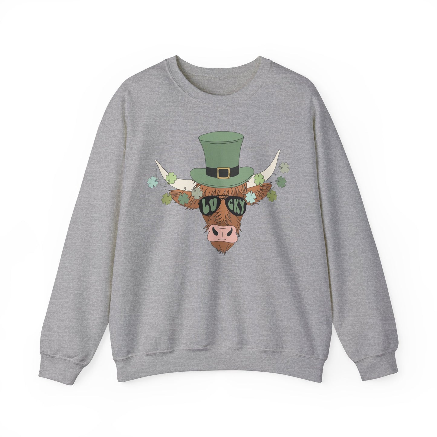 Highland Cow Lover St. Patricks Unisex Crewneck Sweatshirt