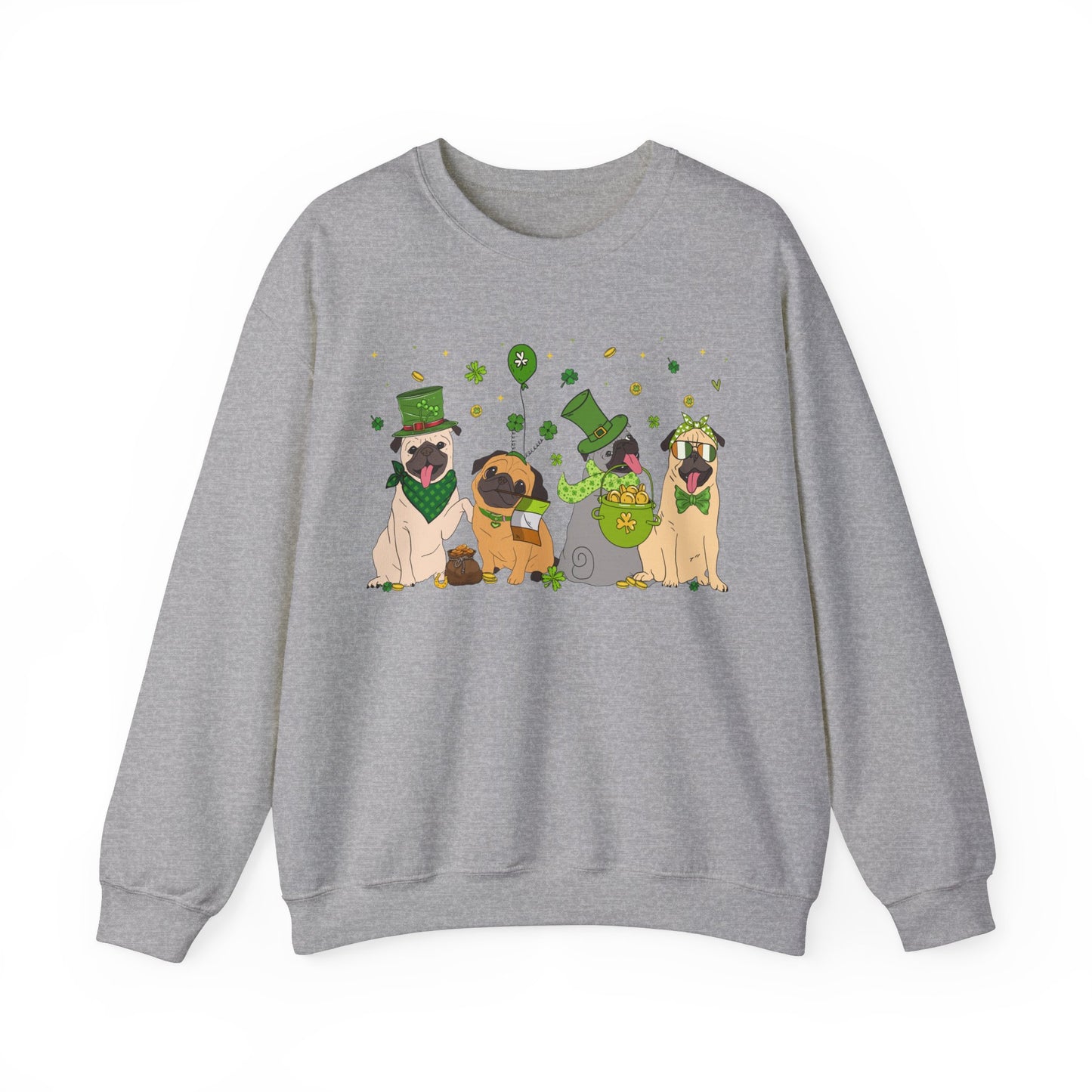 Pug Dog Lover St. Patrick's Day Unisex Crewneck Sweatshirt