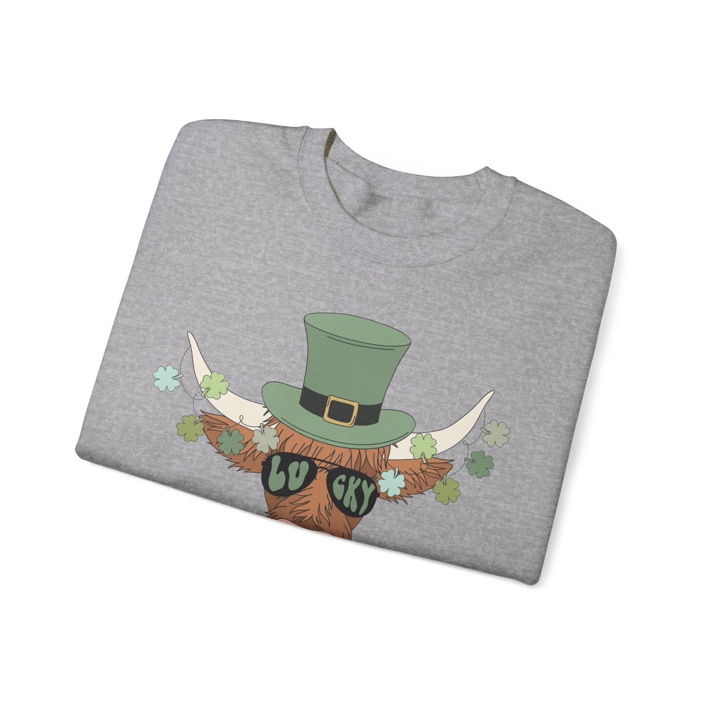 Highland Cow Lover St. Patricks Unisex Crewneck Sweatshirt