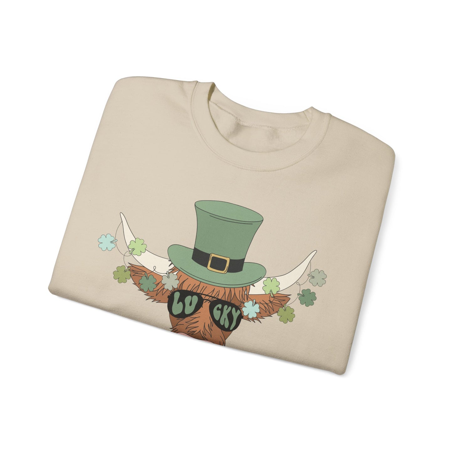 Highland Cow Lover St. Patricks Unisex Crewneck Sweatshirt