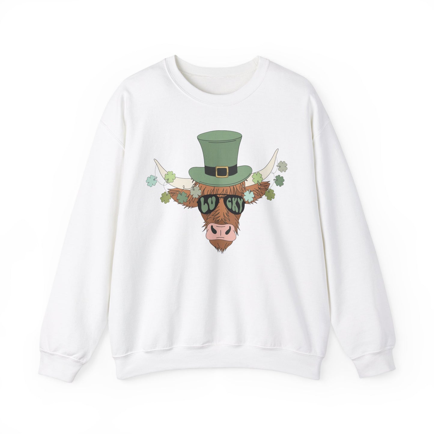 Highland Cow Lover St. Patricks Unisex Crewneck Sweatshirt