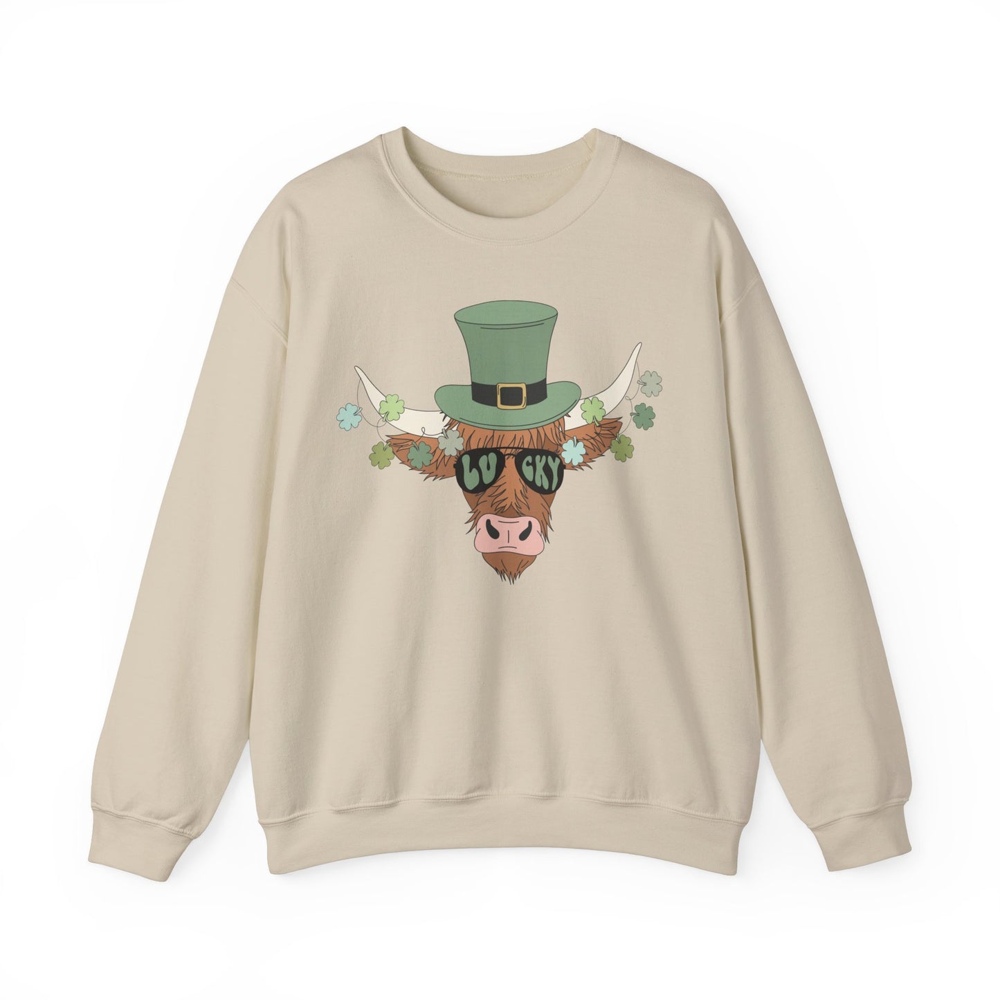 Highland Cow Lover St. Patricks Unisex Crewneck Sweatshirt