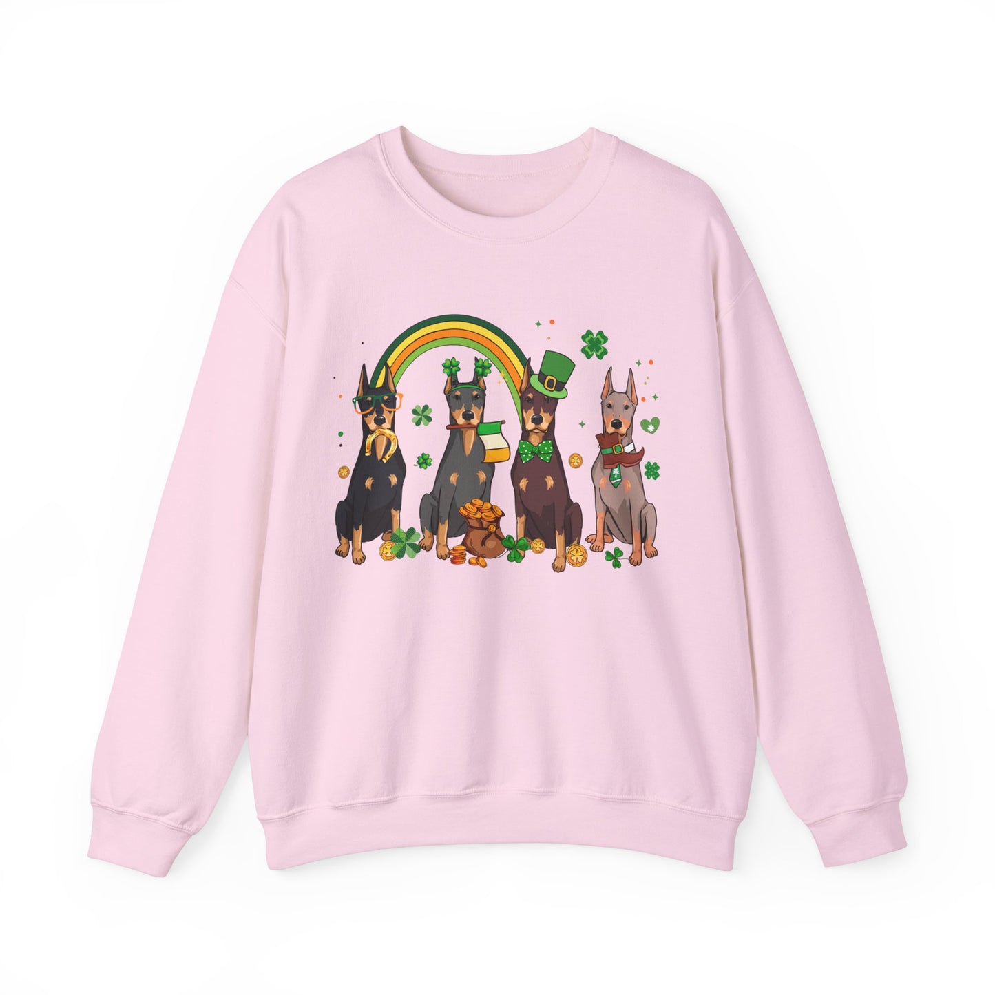 Doberman Dog Lover St. Patrick's Day Unisex Crewneck Sweatshirt