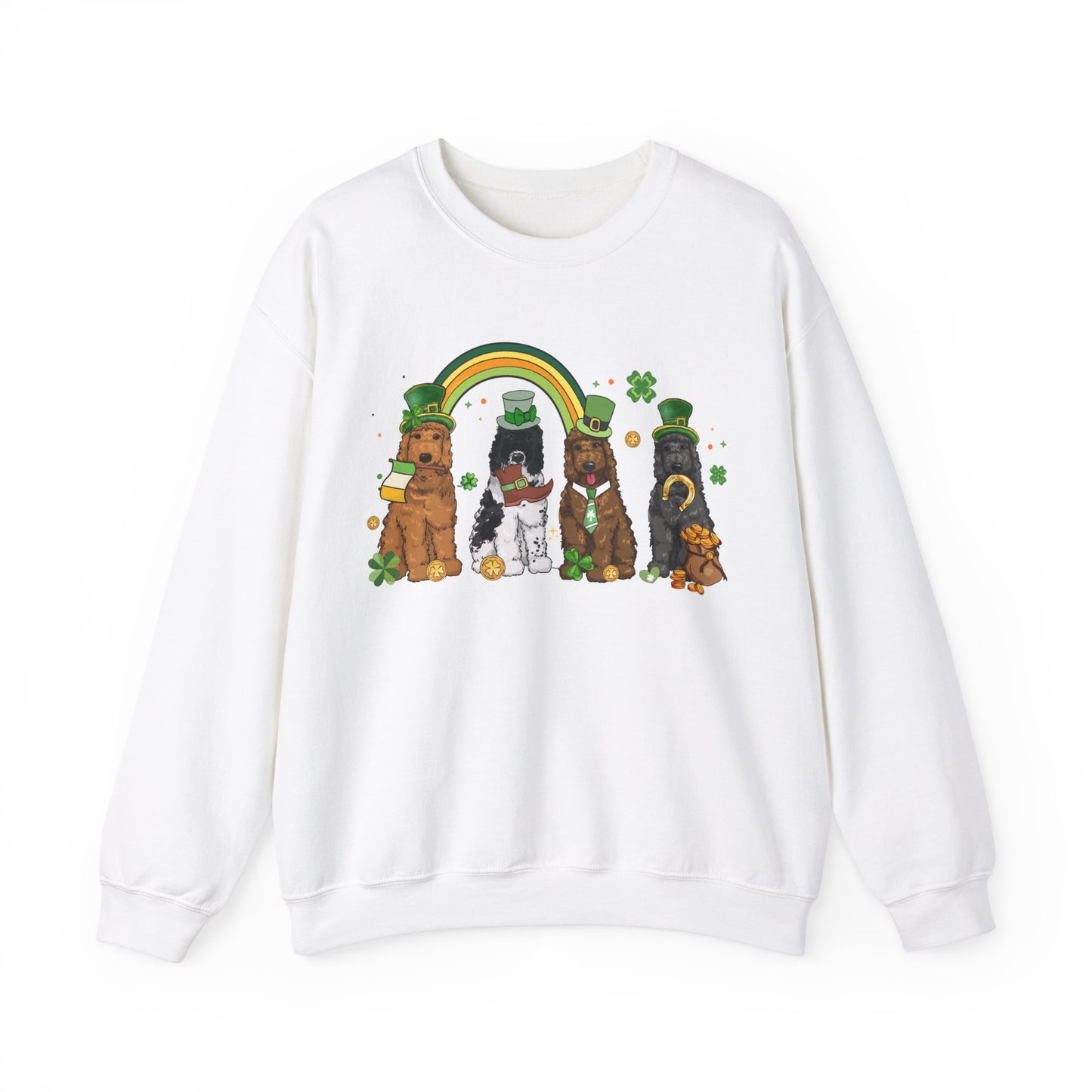 Golden Doodle Dog Lover St. Patrick's Day Unisex Crewneck Sweatshirt