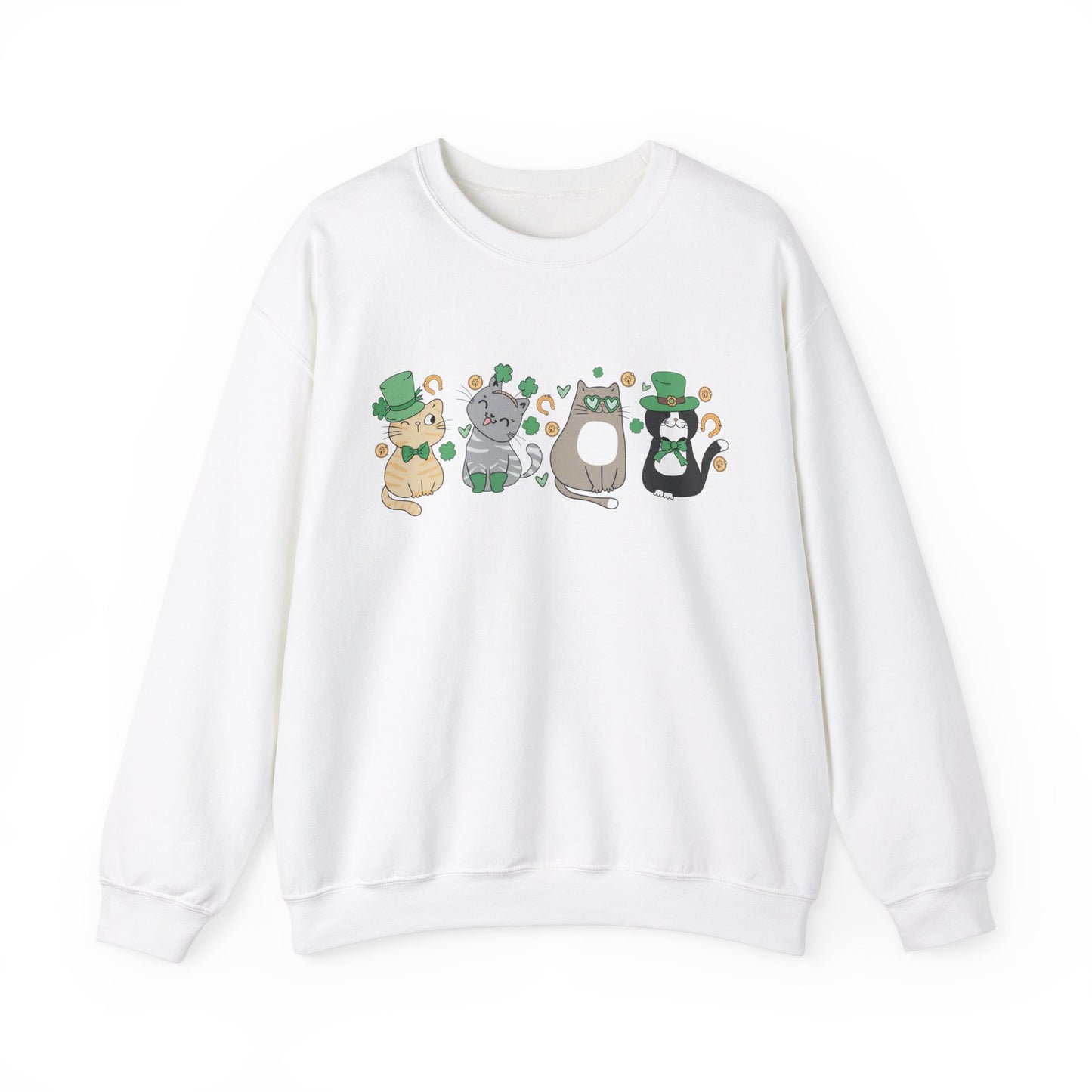 Cat Lover St. Patrick's Day Unisex Crewneck Sweatshirt