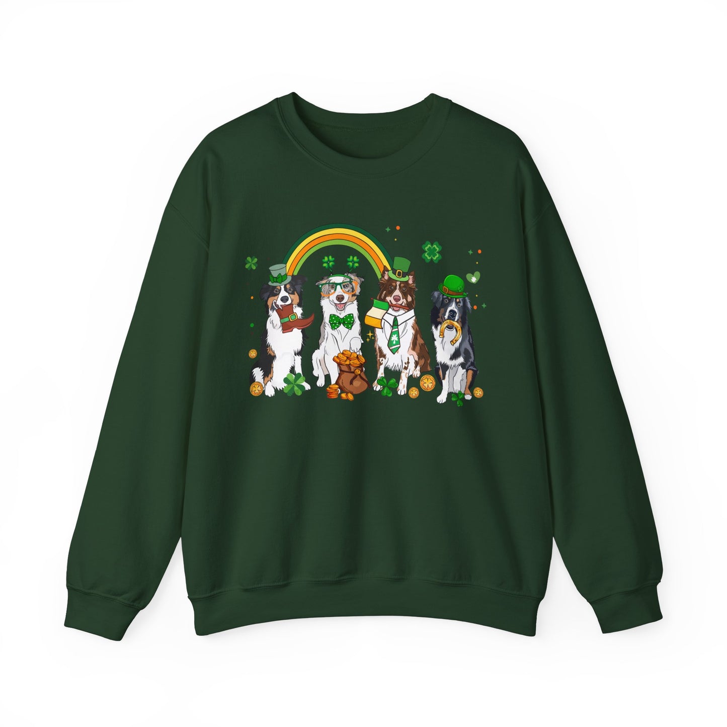 Australian Shepherd Lover St. Patrick's Day Unisex Crewneck Sweatshirt