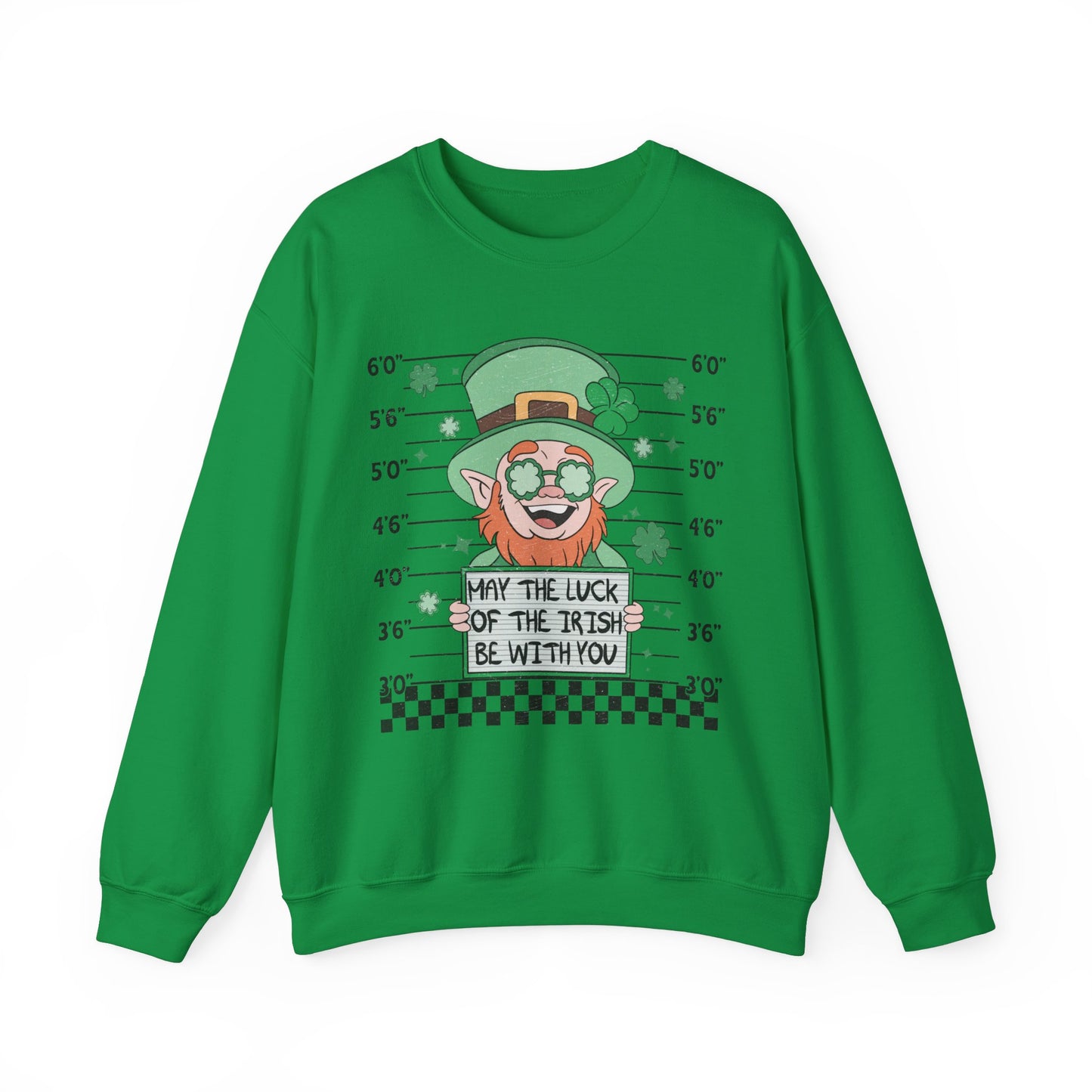 Leprechaun Mug Shot St. Patricks Unisex Crewneck Sweatshirt