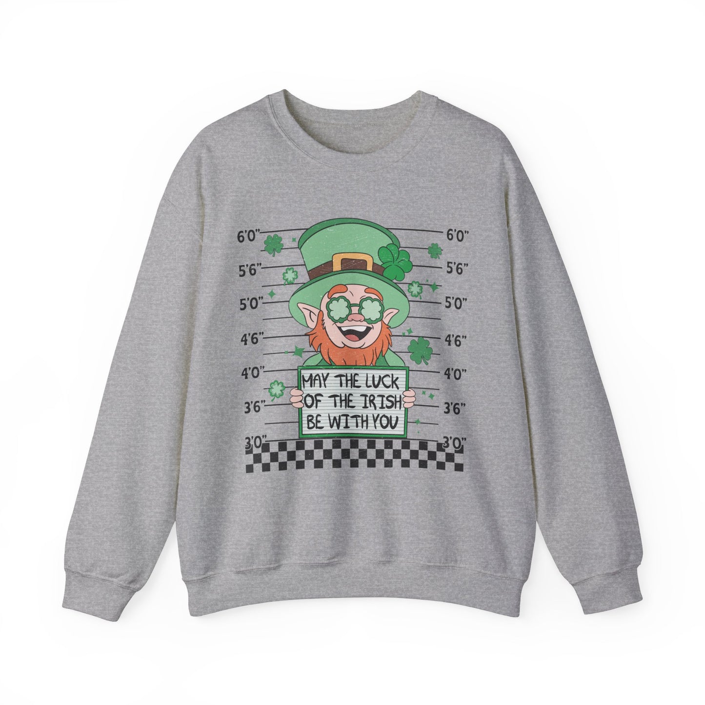 Leprechaun Mug Shot St. Patricks Unisex Crewneck Sweatshirt