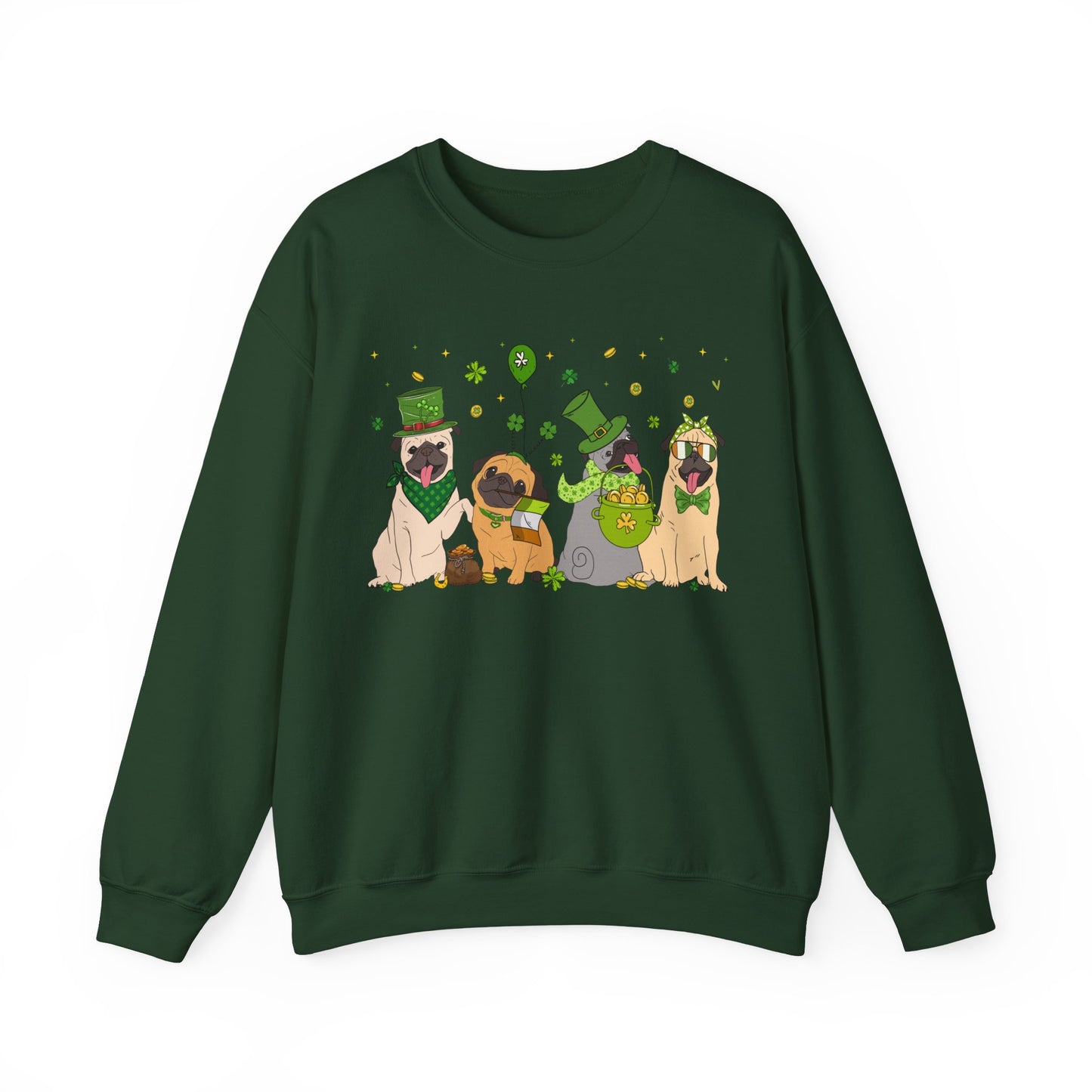 Pug Dog Lover St. Patrick's Day Unisex Crewneck Sweatshirt
