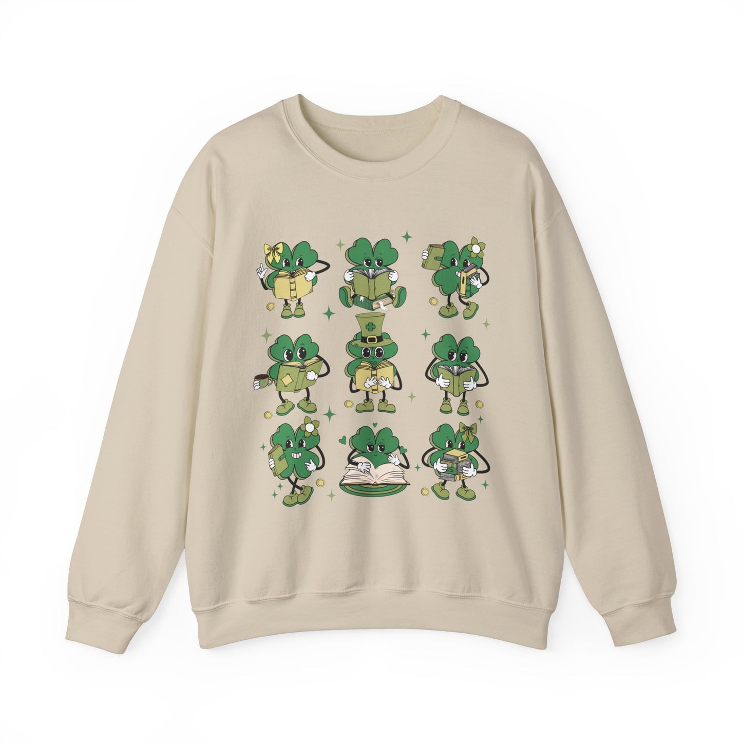 Shamrocks Reading Teacher and Book Lover St. Patrick's Day Unisex Crewneck Sweatshirt