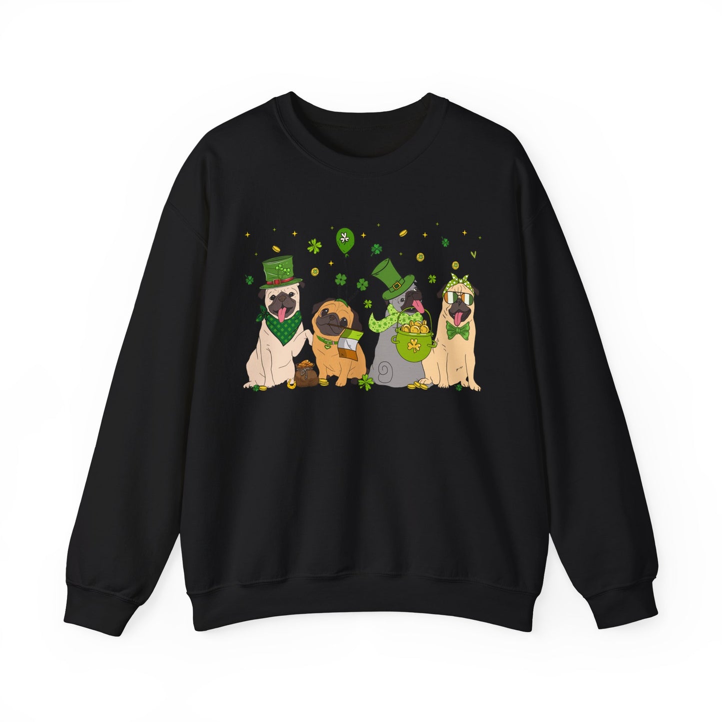 Pug Dog Lover St. Patrick's Day Unisex Crewneck Sweatshirt