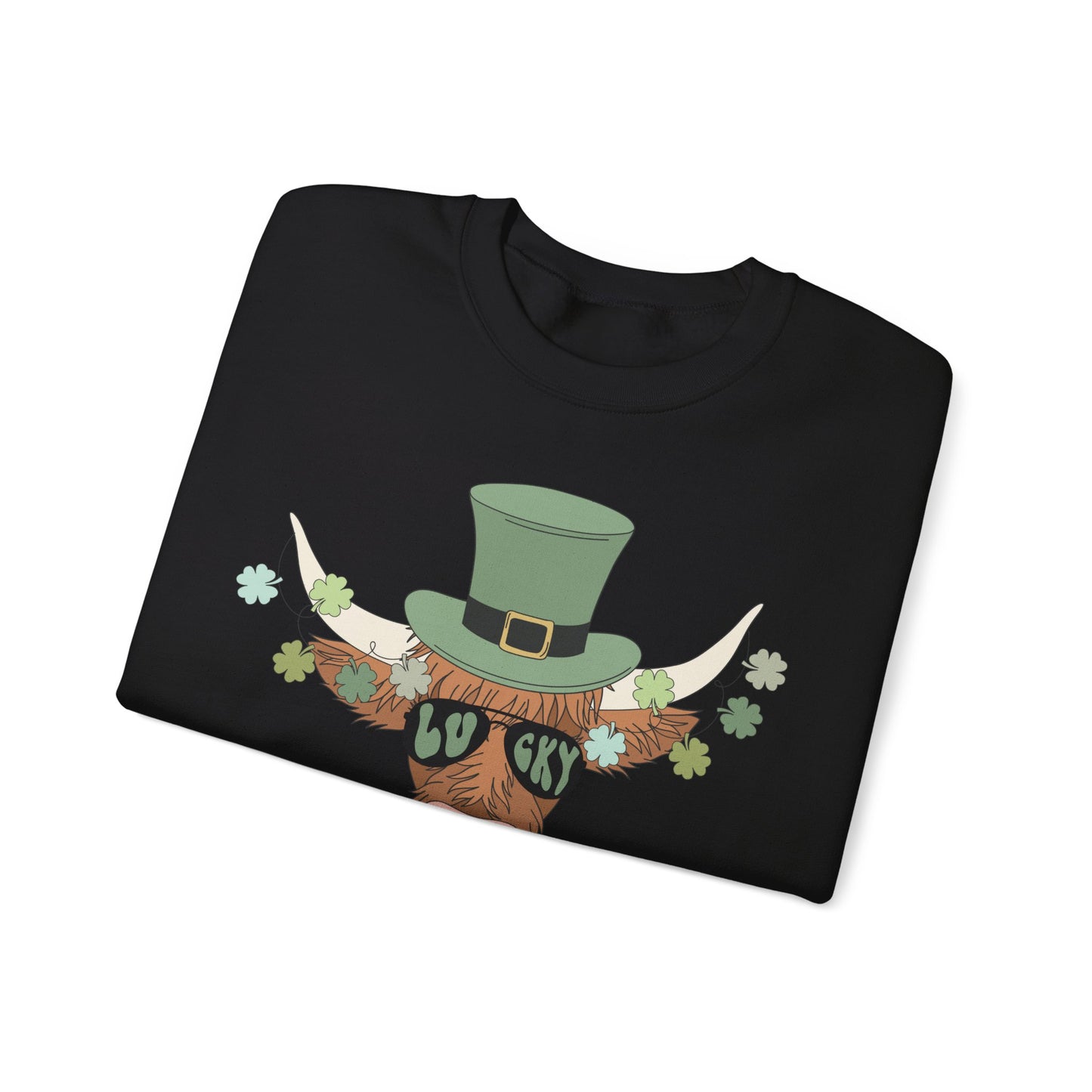 Highland Cow Lover St. Patricks Unisex Crewneck Sweatshirt