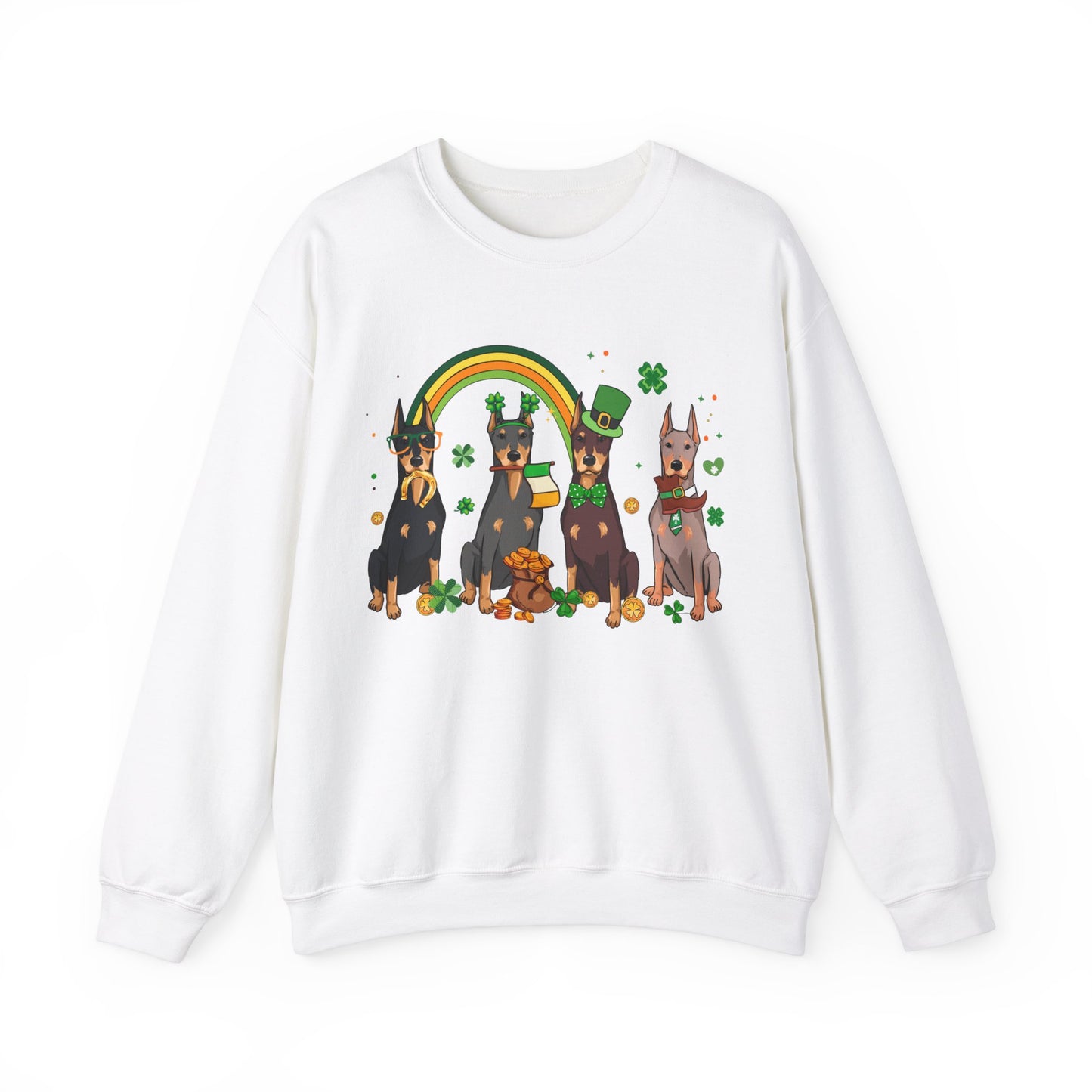 Doberman Dog Lover St. Patrick's Day Unisex Crewneck Sweatshirt