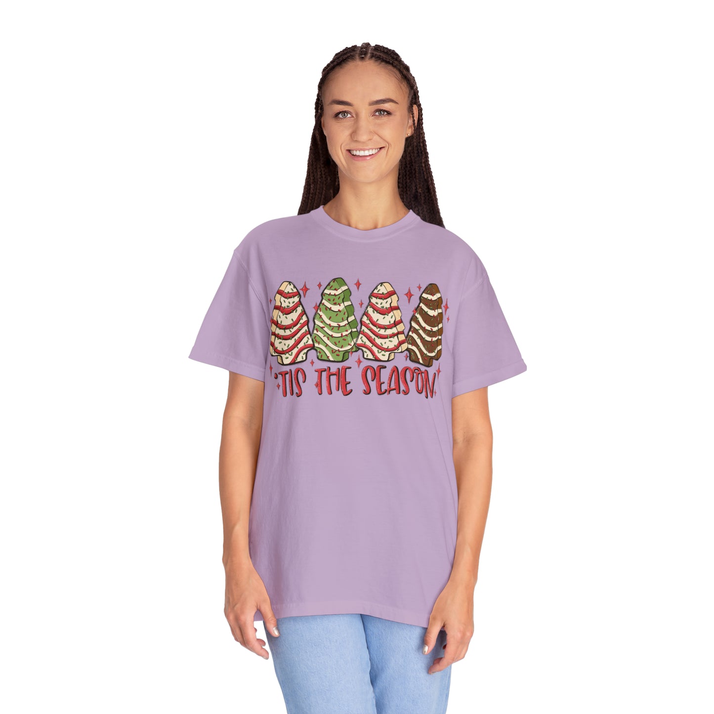 Tis The Season Christmas Tree Cakes Comfort Colors Unisex Garment-Dyed T-shirt