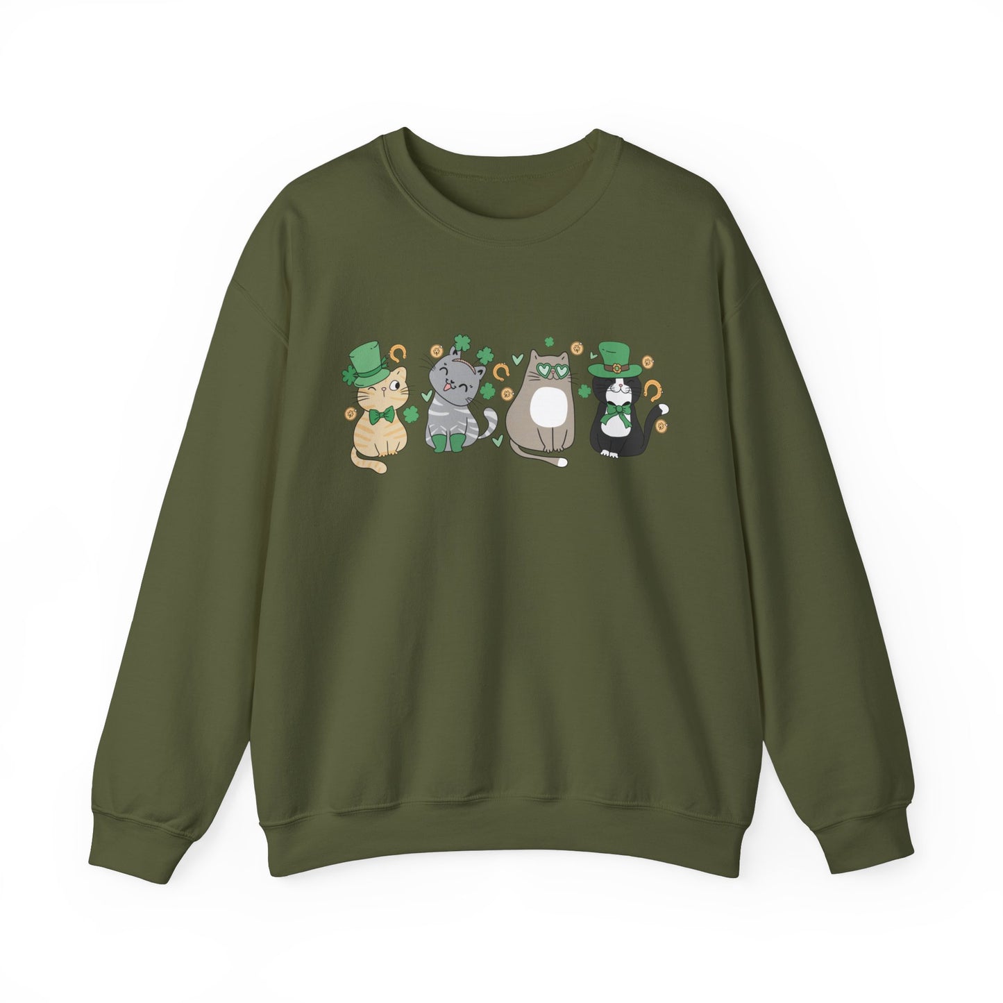 Cat Lover St. Patrick's Day Unisex Crewneck Sweatshirt