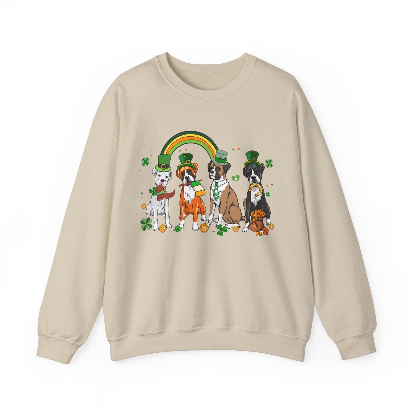 Boxer Dog Lover St. Patrick's Day Unisex Crewneck Sweatshirt