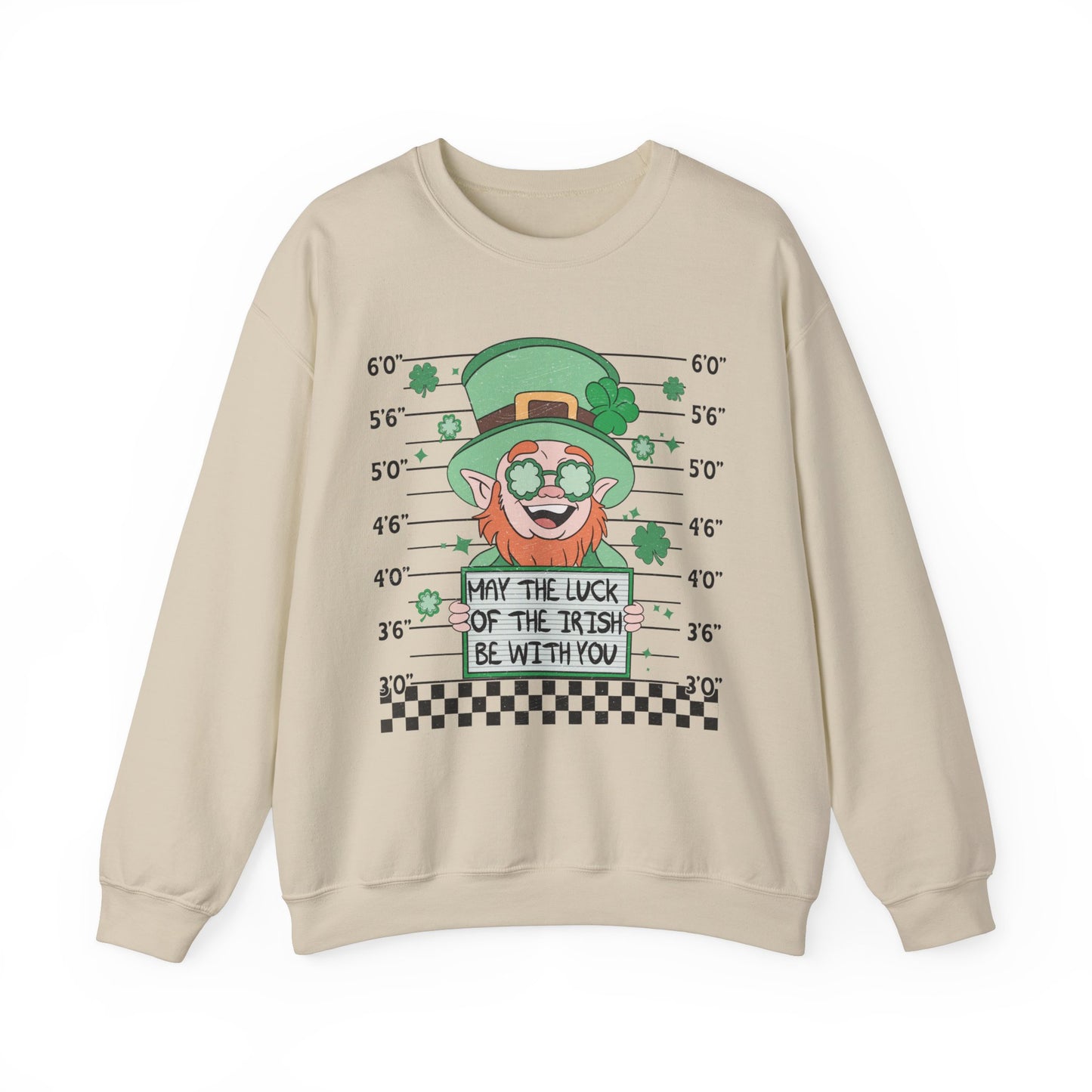 Leprechaun Mug Shot St. Patricks Unisex Crewneck Sweatshirt