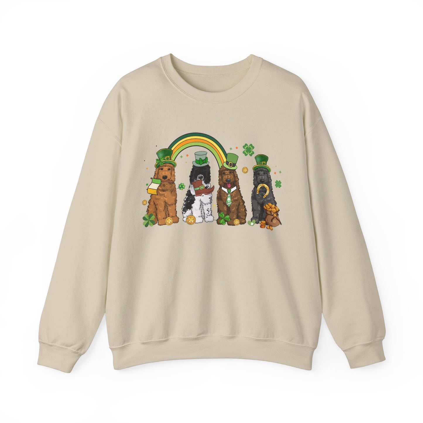 Golden Doodle Dog Lover St. Patrick's Day Unisex Crewneck Sweatshirt
