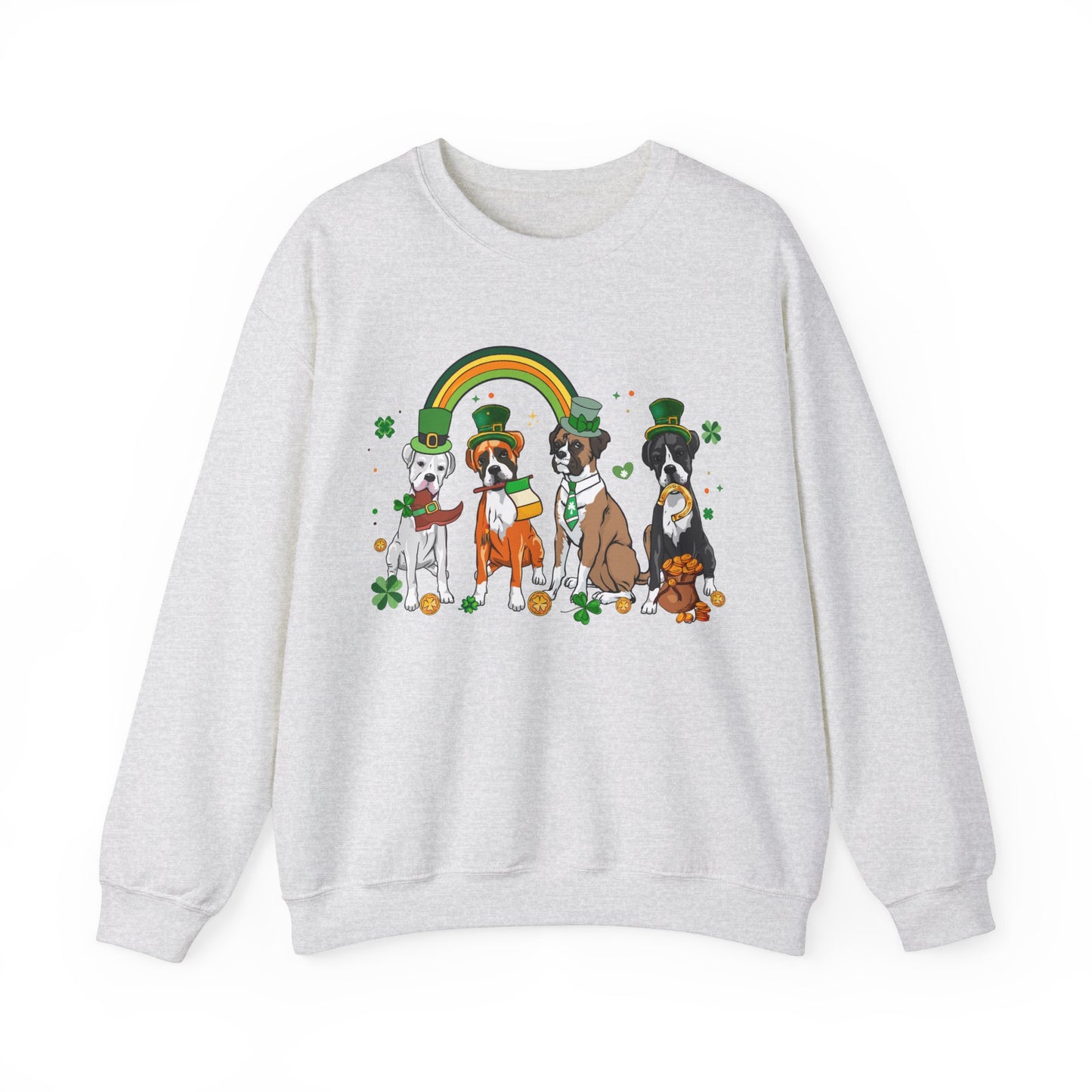 Boxer Dog Lover St. Patrick's Day Unisex Crewneck Sweatshirt