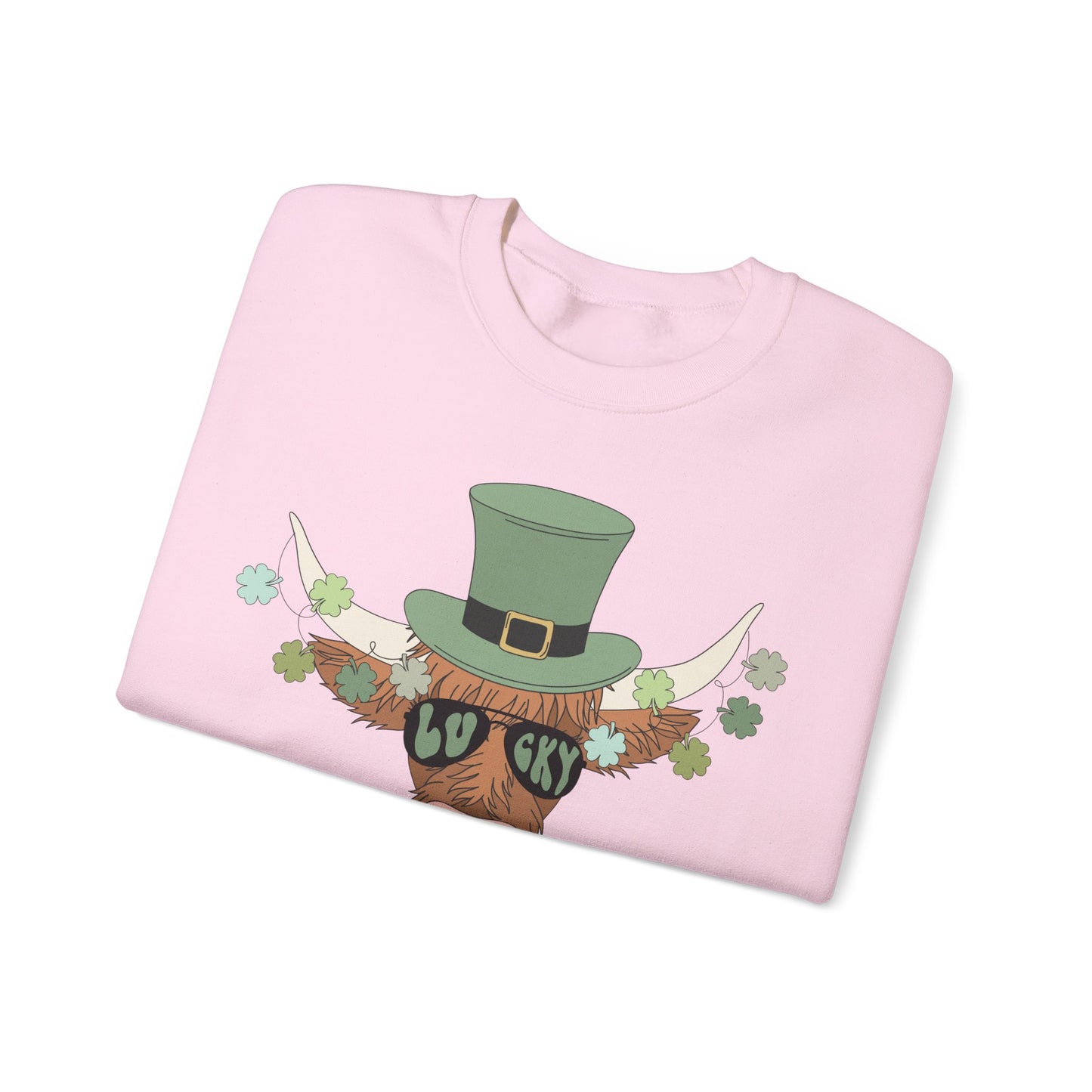 Highland Cow Lover St. Patricks Unisex Crewneck Sweatshirt