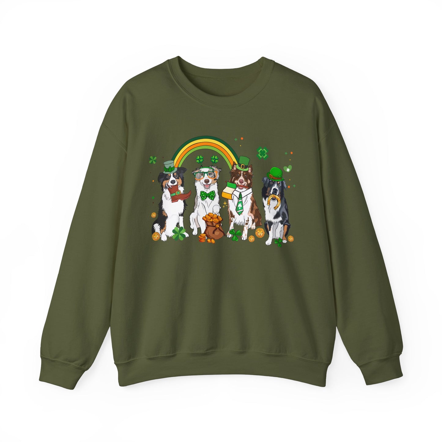 Australian Shepherd Lover St. Patrick's Day Unisex Crewneck Sweatshirt