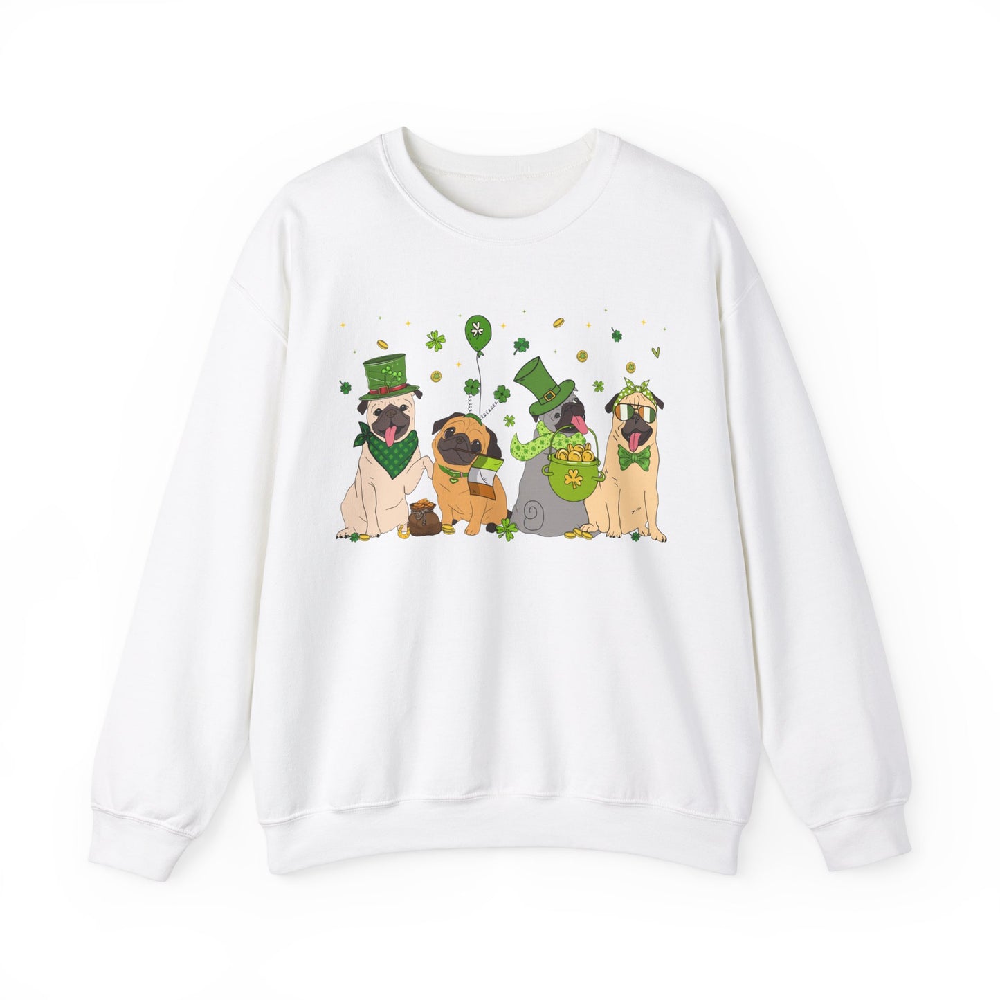 Pug Dog Lover St. Patrick's Day Unisex Crewneck Sweatshirt
