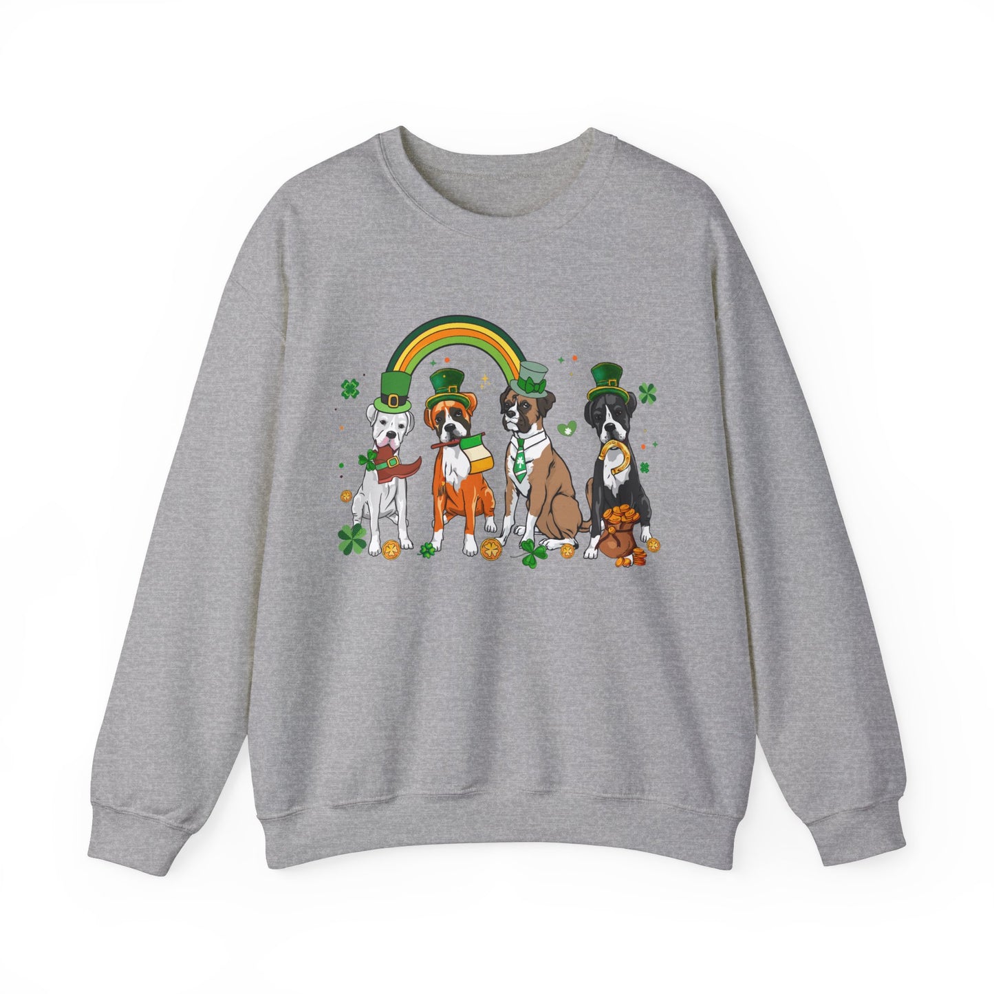 Boxer Dog Lover St. Patrick's Day Unisex Crewneck Sweatshirt