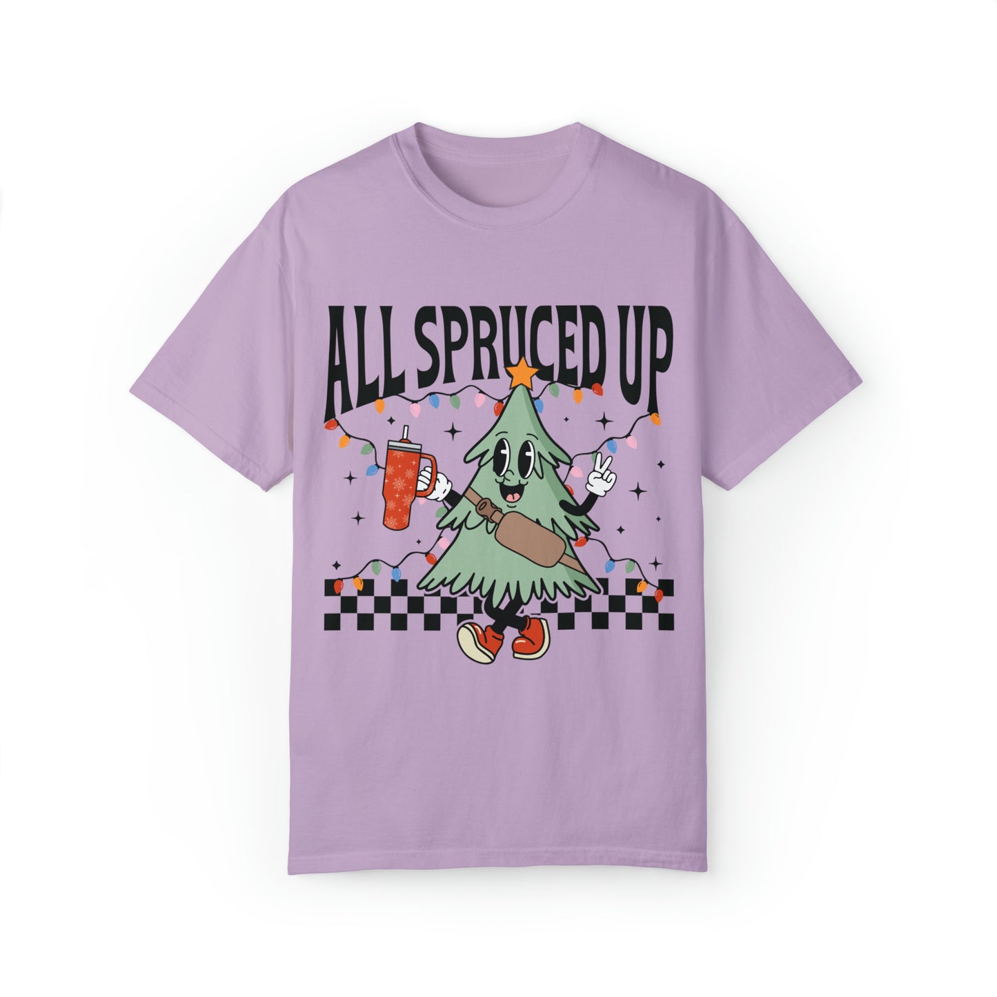 All Spruced Up Christmas Character Holiday Unisex Garment-Dyed T-shirt