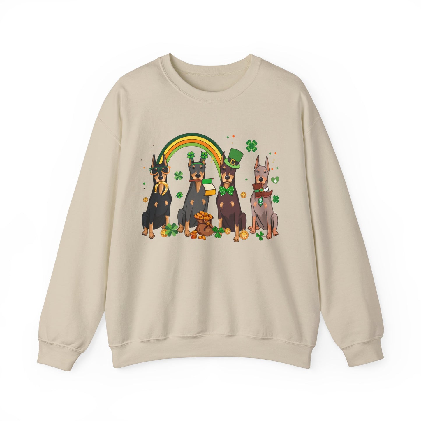 Doberman Dog Lover St. Patrick's Day Unisex Crewneck Sweatshirt