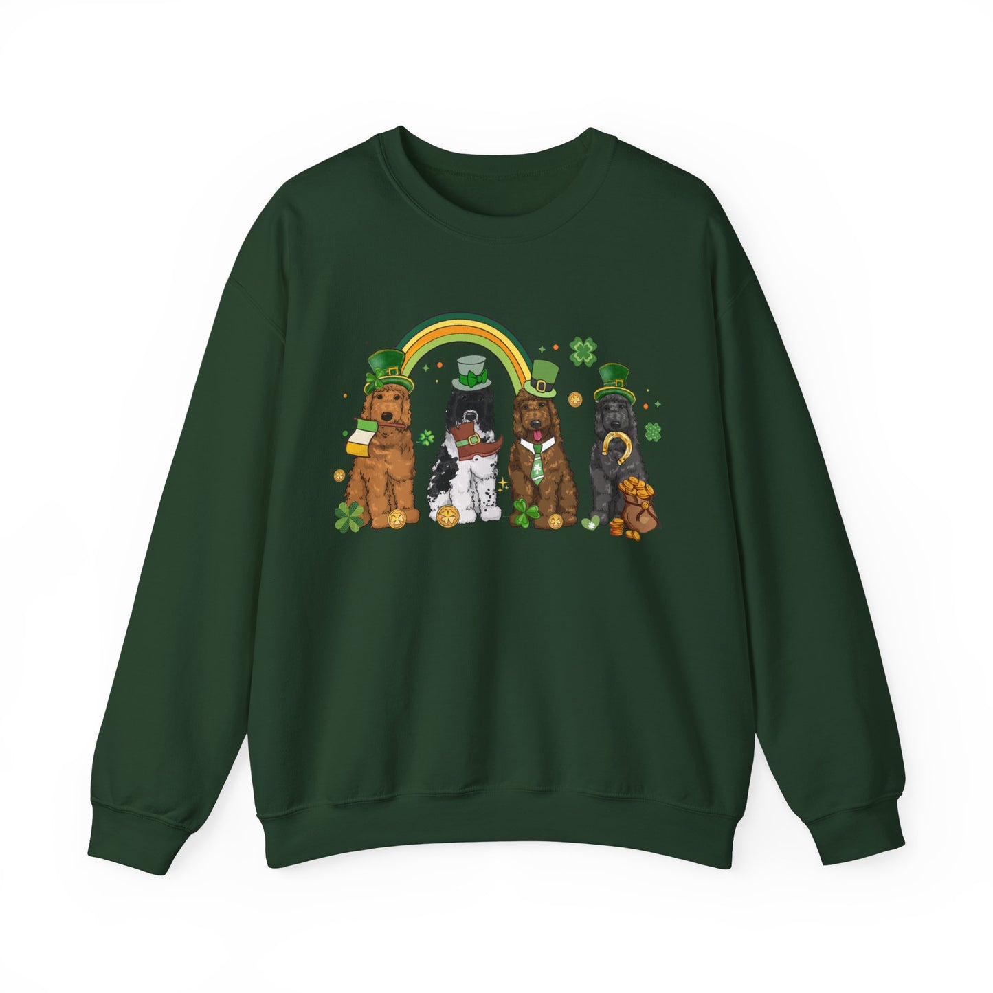 Golden Doodle Dog Lover St. Patrick's Day Unisex Crewneck Sweatshirt