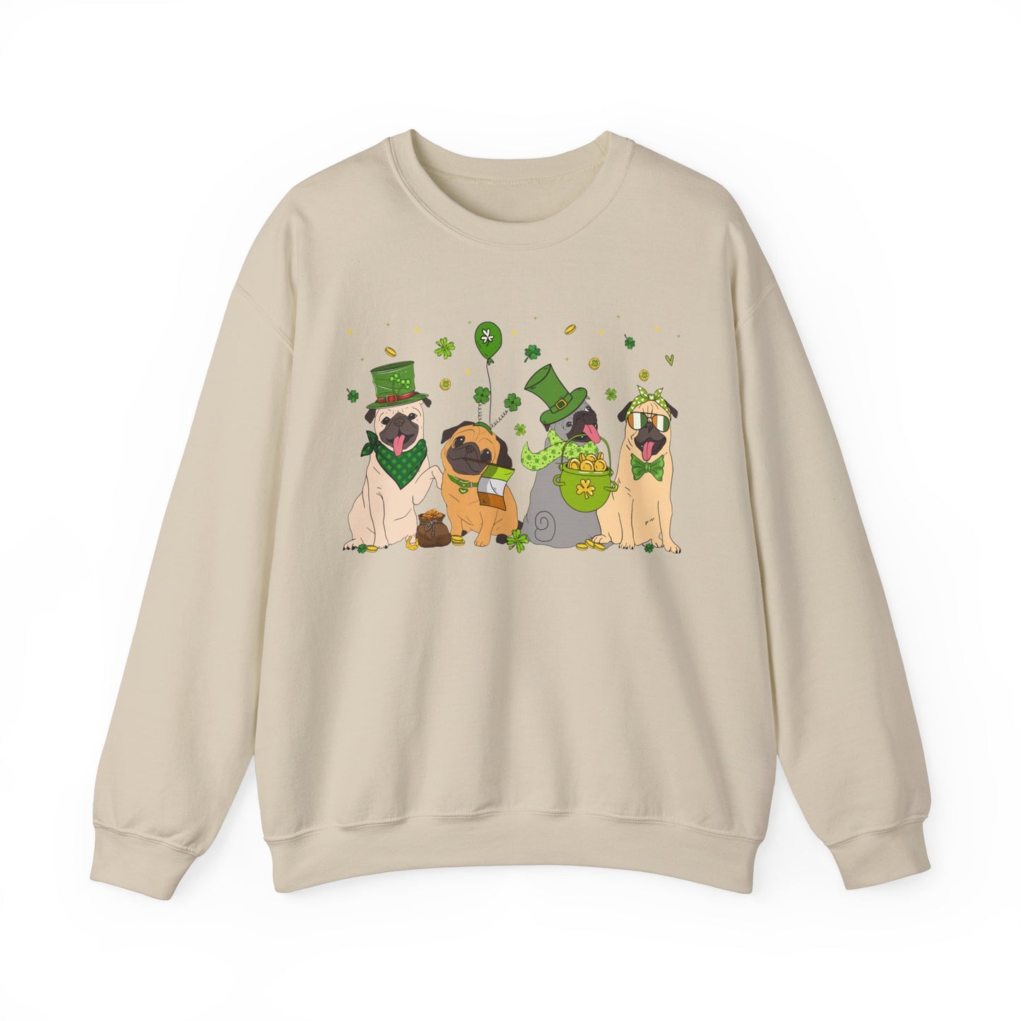 Pug Dog Lover St. Patrick's Day Unisex Crewneck Sweatshirt