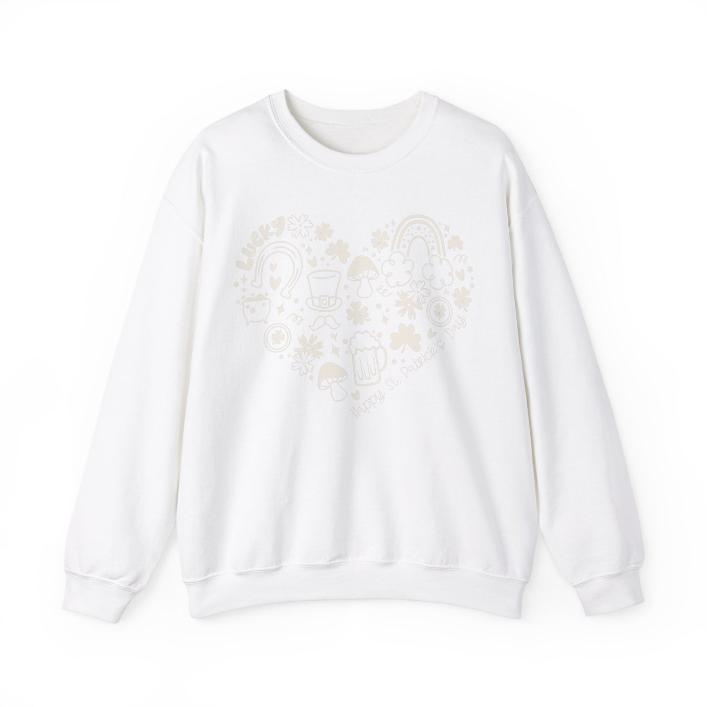 St. Patrick's Day Doodle Heart Unisex Crewneck Sweatshirt
