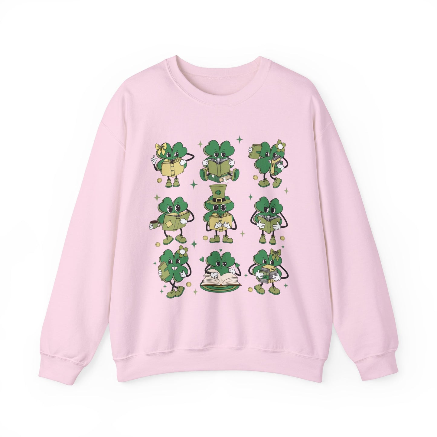 Shamrocks Reading Teacher and Book Lover St. Patrick's Day Unisex Crewneck Sweatshirt