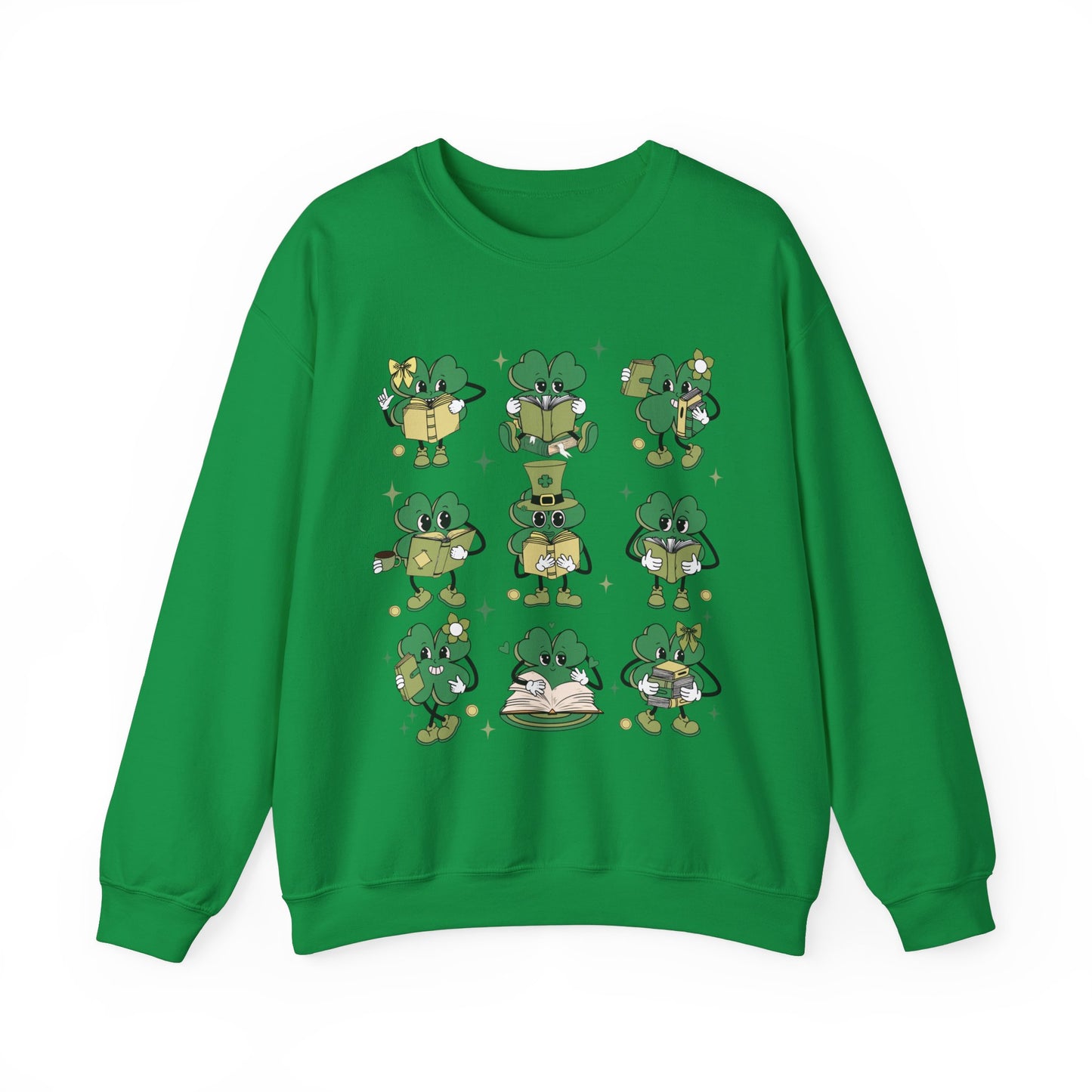 Shamrocks Reading Teacher and Book Lover St. Patrick's Day Unisex Crewneck Sweatshirt