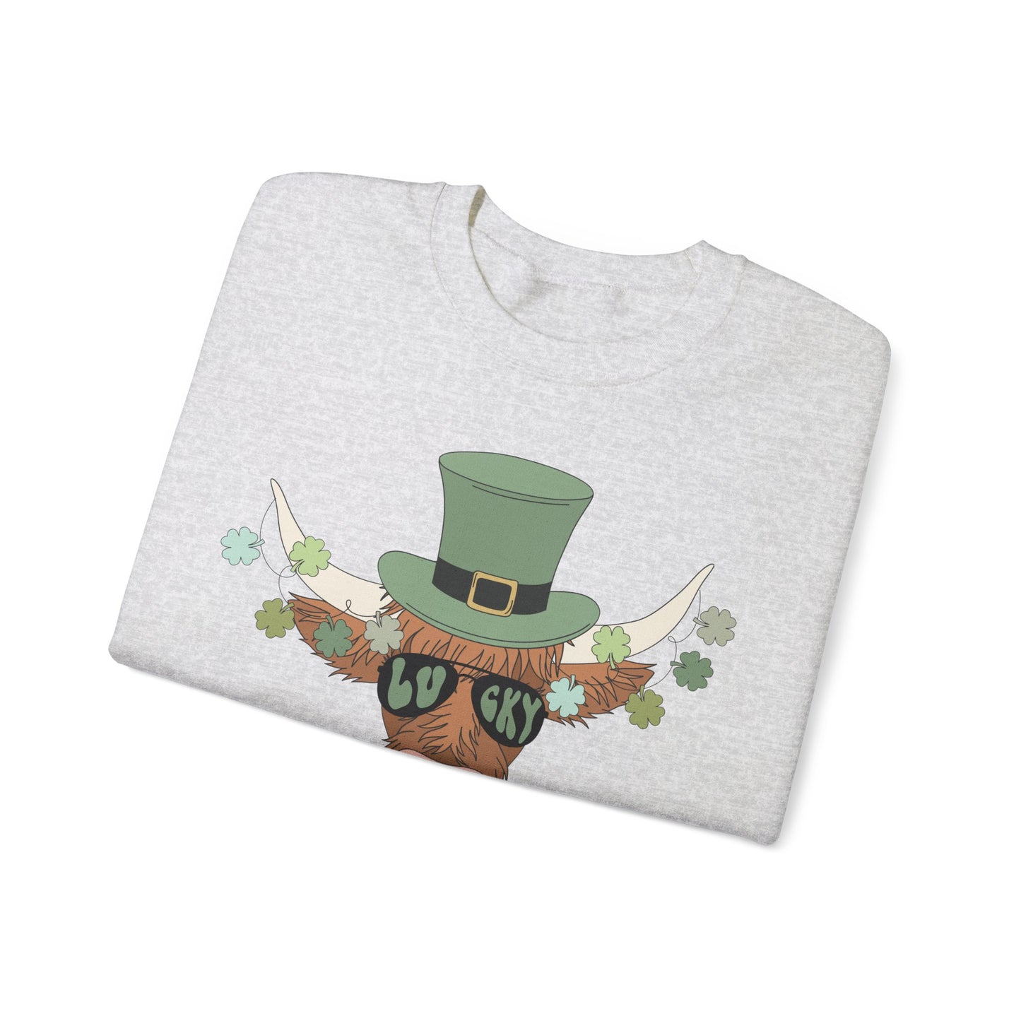 Highland Cow Lover St. Patricks Unisex Crewneck Sweatshirt
