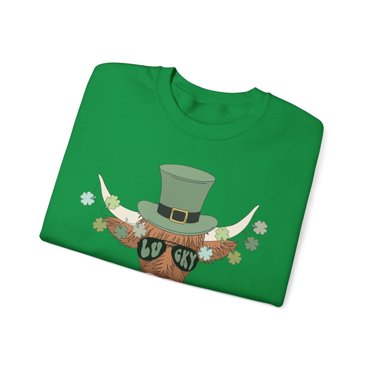 Highland Cow Lover St. Patricks Unisex Crewneck Sweatshirt