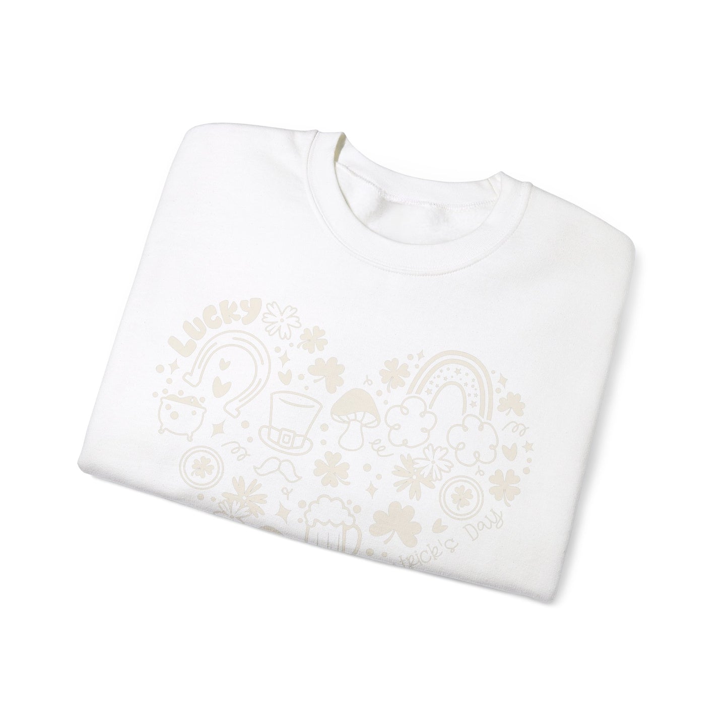 St. Patrick's Day Doodle Heart Unisex Crewneck Sweatshirt