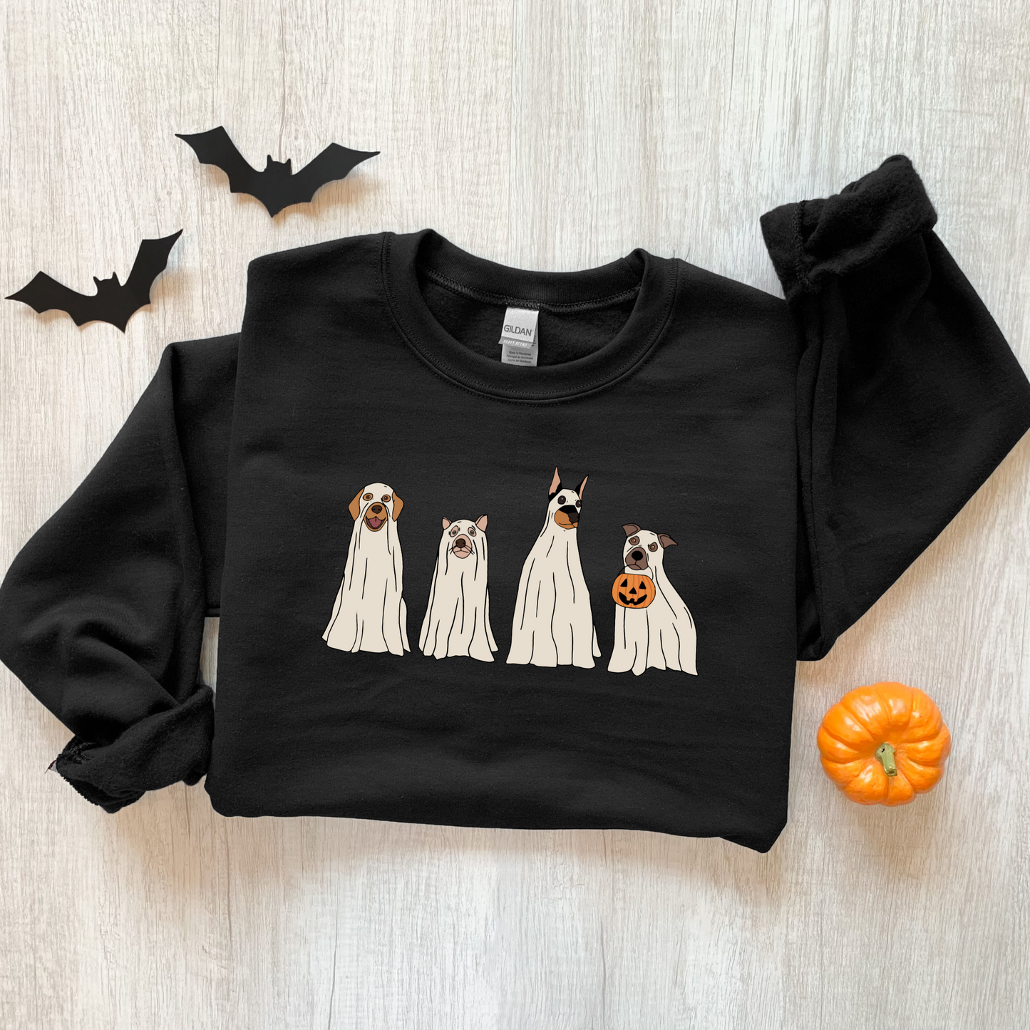 Ghost Dog Spooky Retro Halloween Unisex Sweatshirt