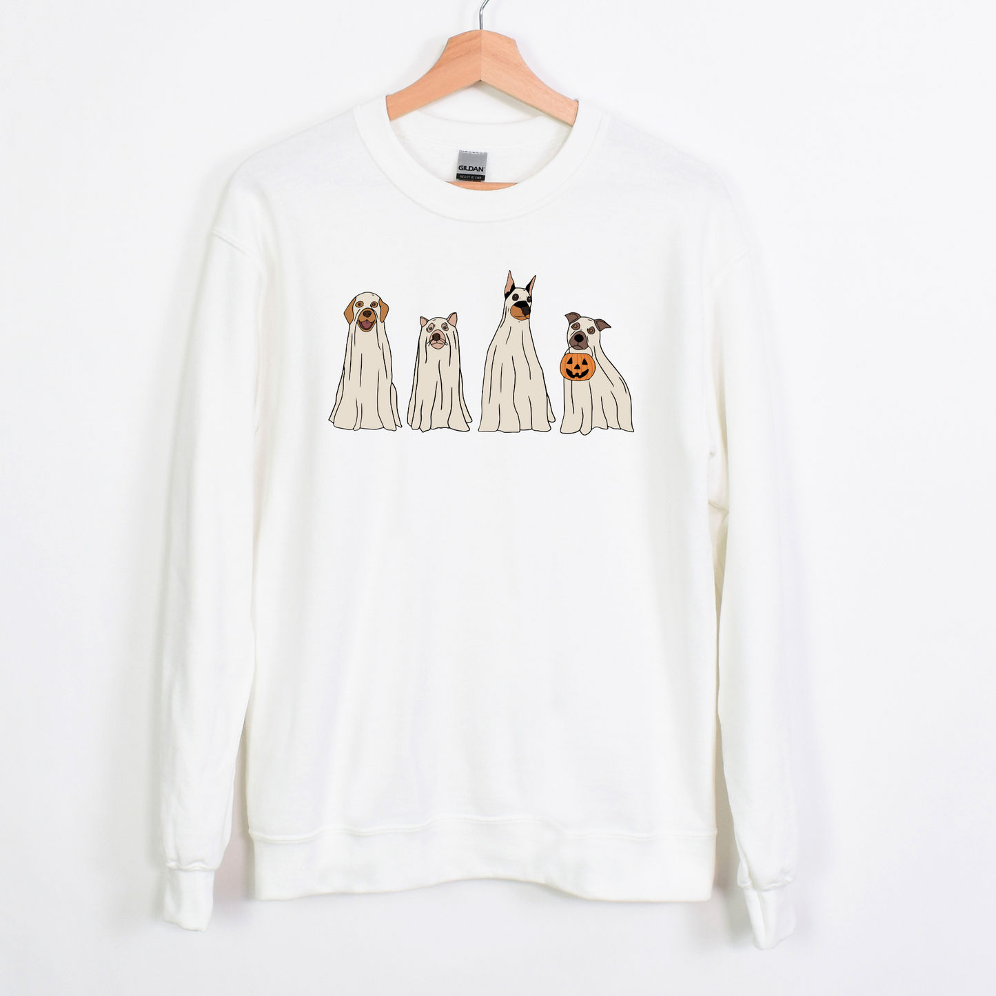 Ghost Dog Spooky Retro Halloween Unisex Sweatshirt