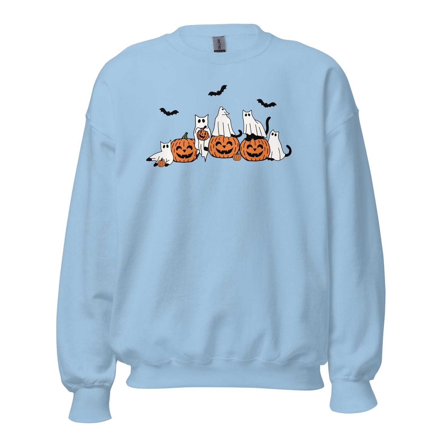 Ghost Cats with Pumpkins Halloween Unisex Sweatshirt