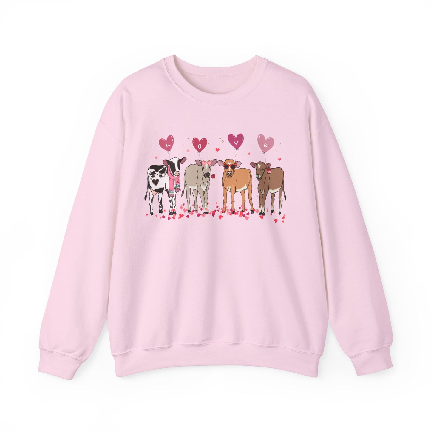 Cow Lover Valentines Unisex Crewneck Sweatshirt