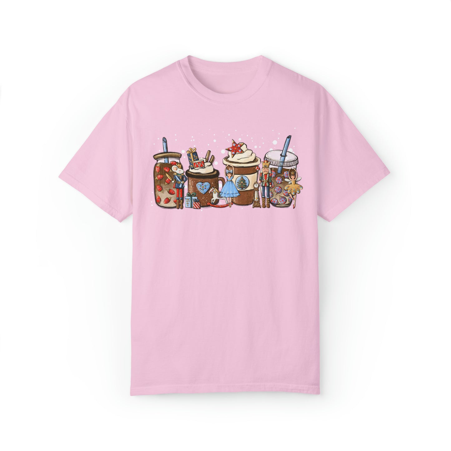 Nutcracker Coffee Latte Christmas Unisex Garment-Dyed T-shirt