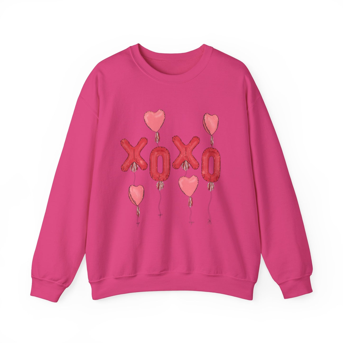 XOXO Heart Balloons Valentines Unisex Crewneck Sweatshirt