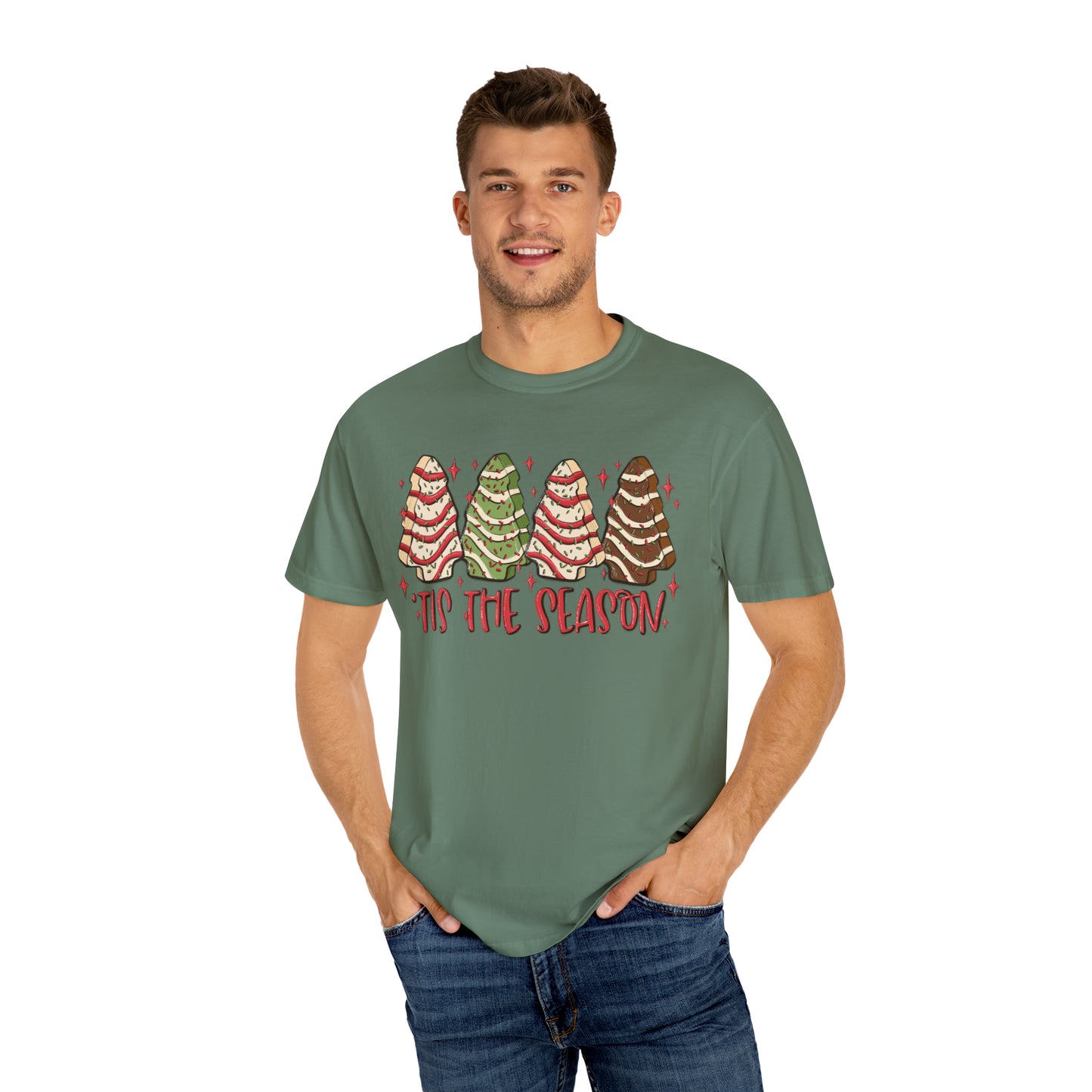 Tis The Season Christmas Tree Cakes Comfort Colors Unisex Garment-Dyed T-shirt