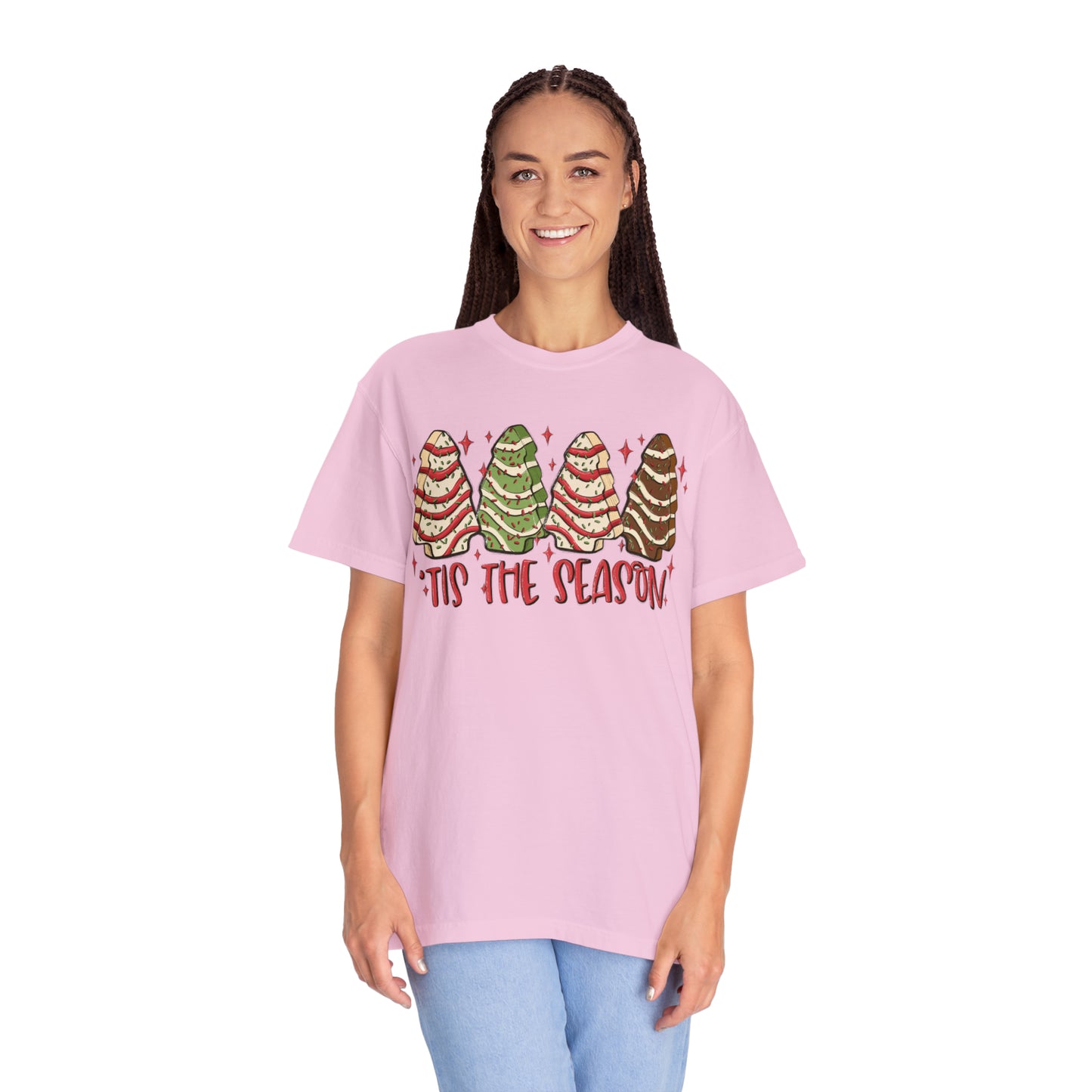 Tis The Season Christmas Tree Cakes Comfort Colors Unisex Garment-Dyed T-shirt