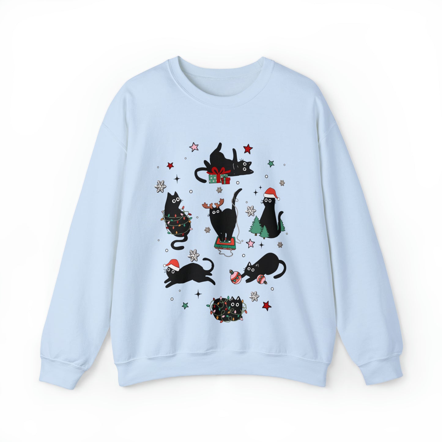 Purr-fectly Festive Black Cat Christmas Unisex Sweatshirt